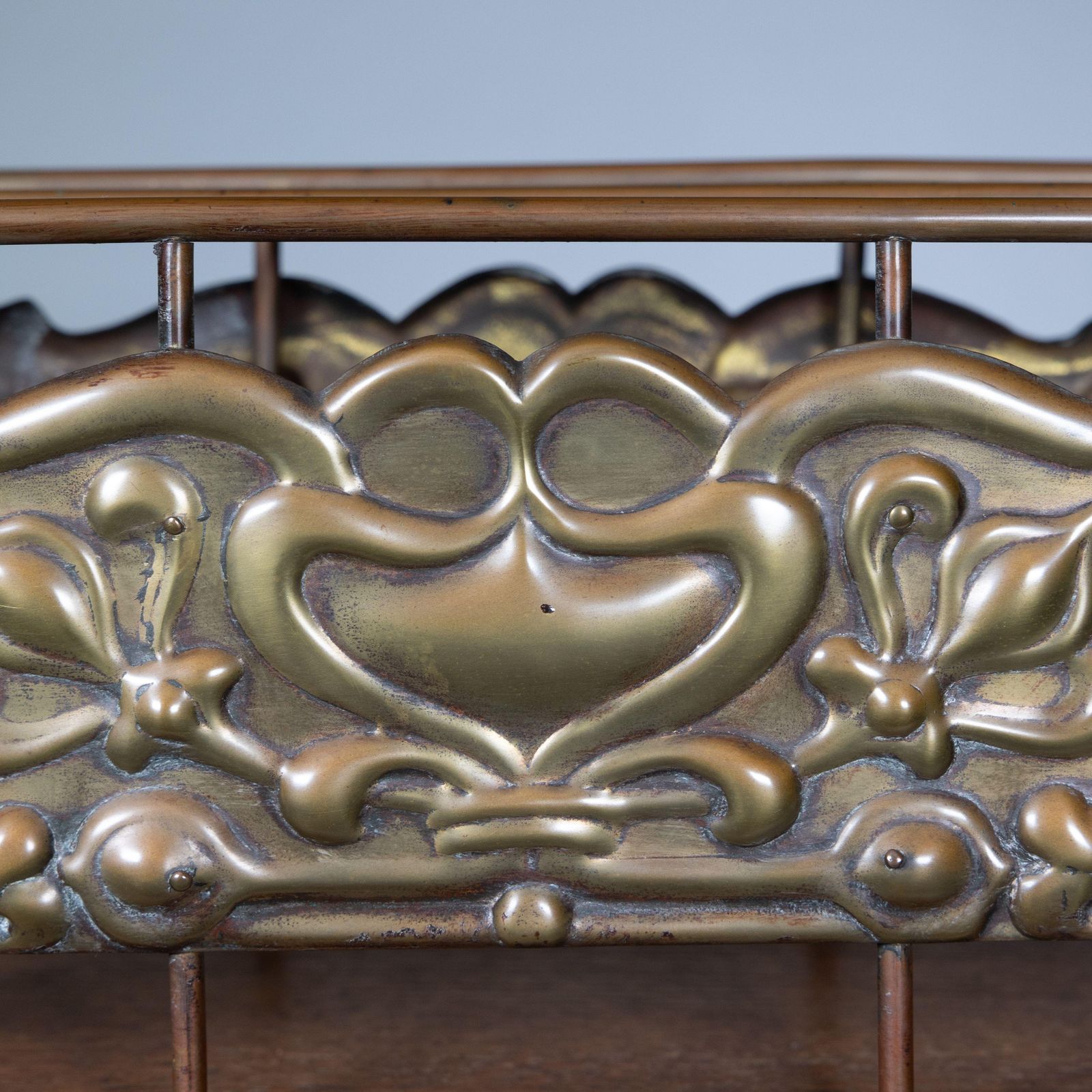 photo furniture Townshends Brassfounders. An Arts & Crafts Revolving Tripod Magazine Rack