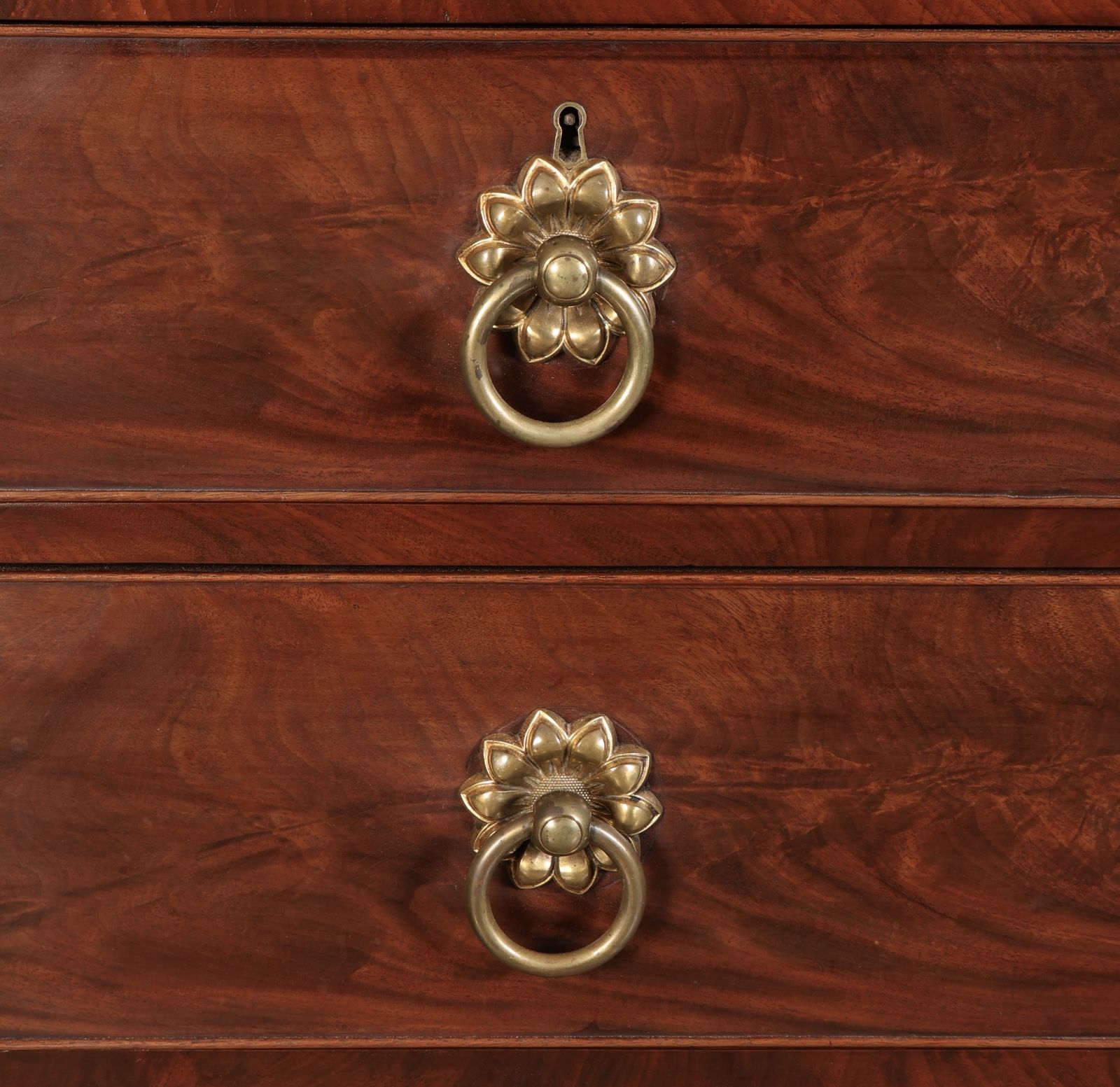 Antique Flame Mahogany Scottish Chest photo vintage
