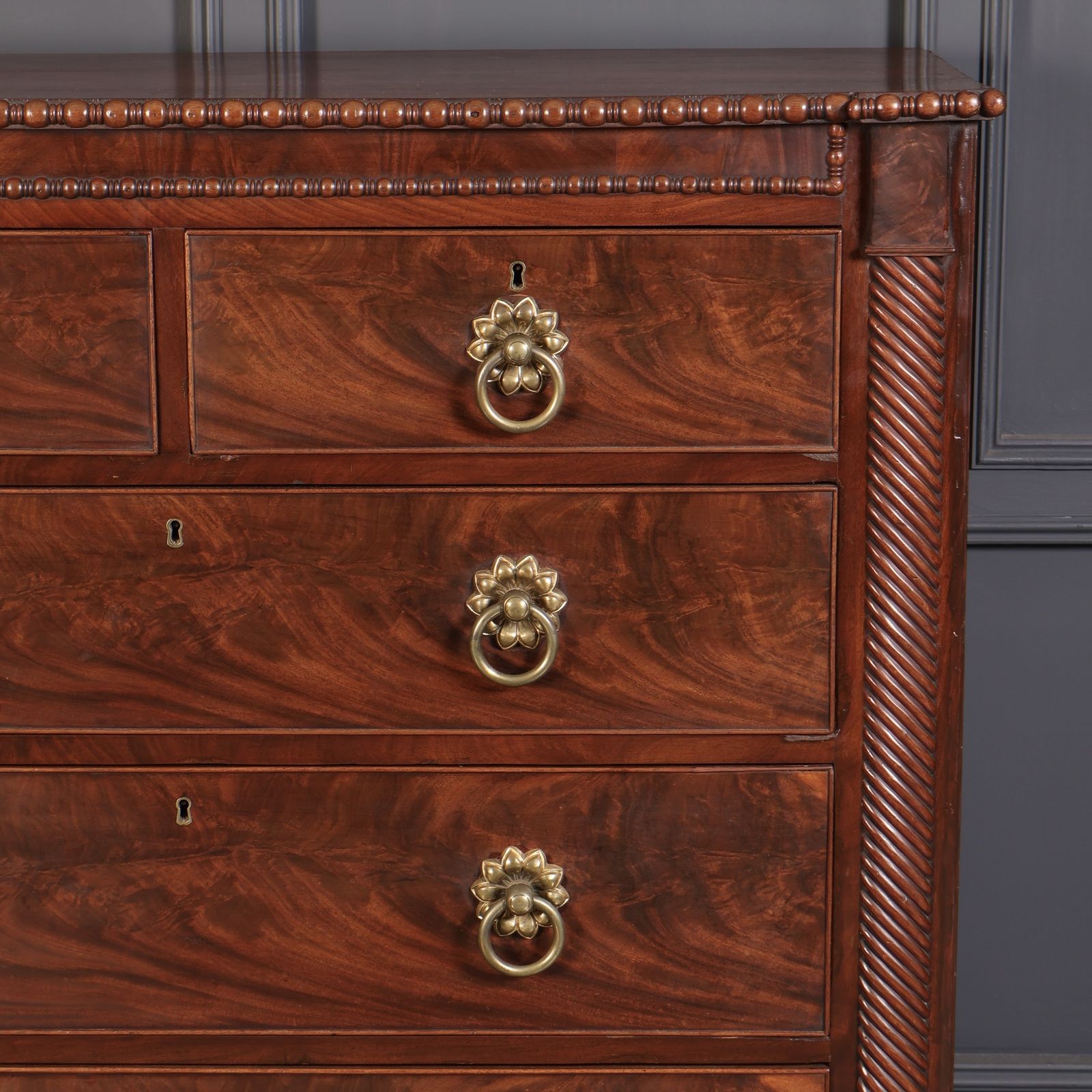 photo buy Antique Flame Mahogany Scottish Chest