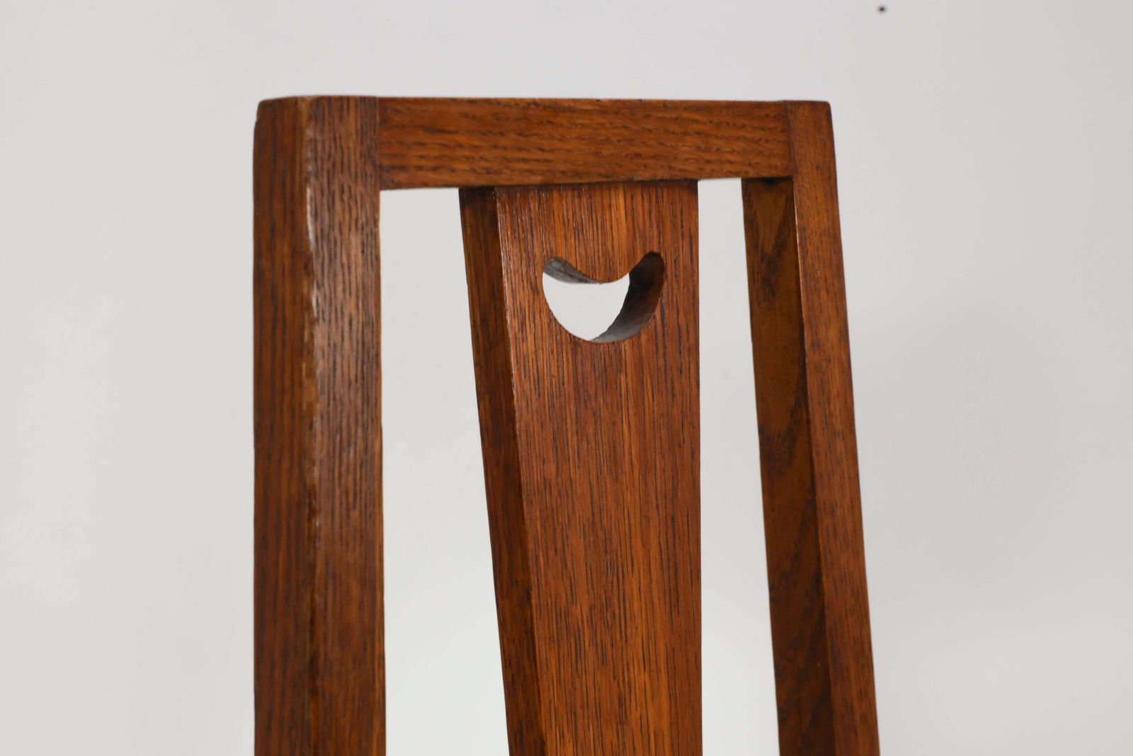 photo for sale E A Taylor. A Set Of Five Arts And Crafts Oak Side Chairs With Heart Cut Outs.