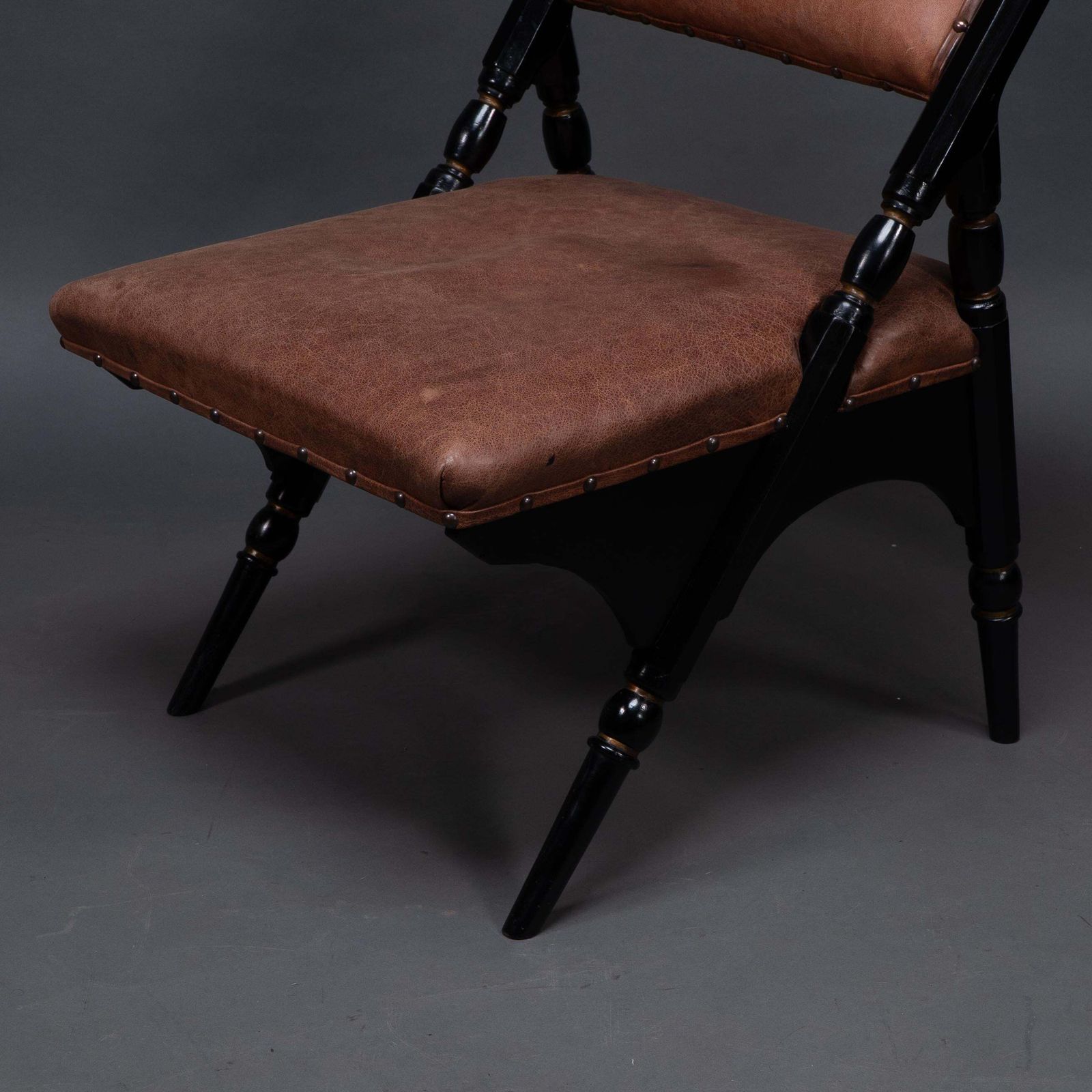 photo vintage An Aesthetic Movement A Frame Ebonized Chair In The Style Of DR C Dresser