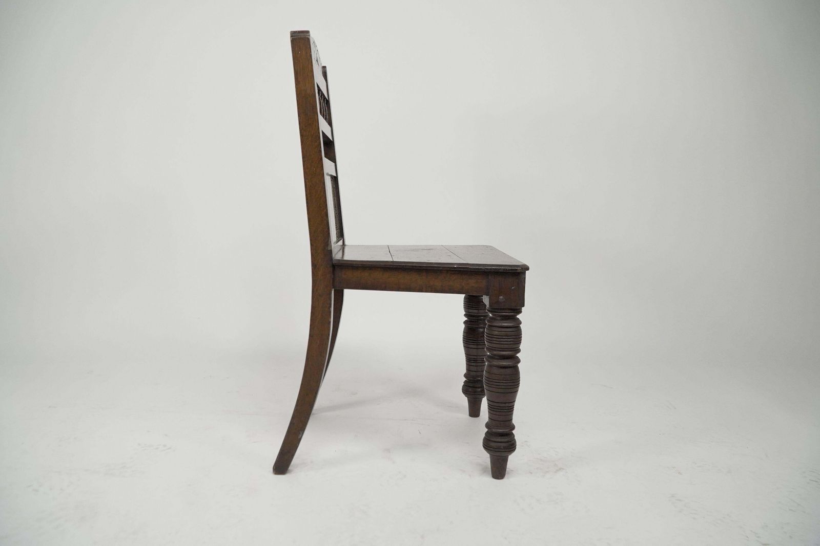 A Pair Of Substantial Gothic Revival Oak Hall Chairs With Period Tiles photo Furniture