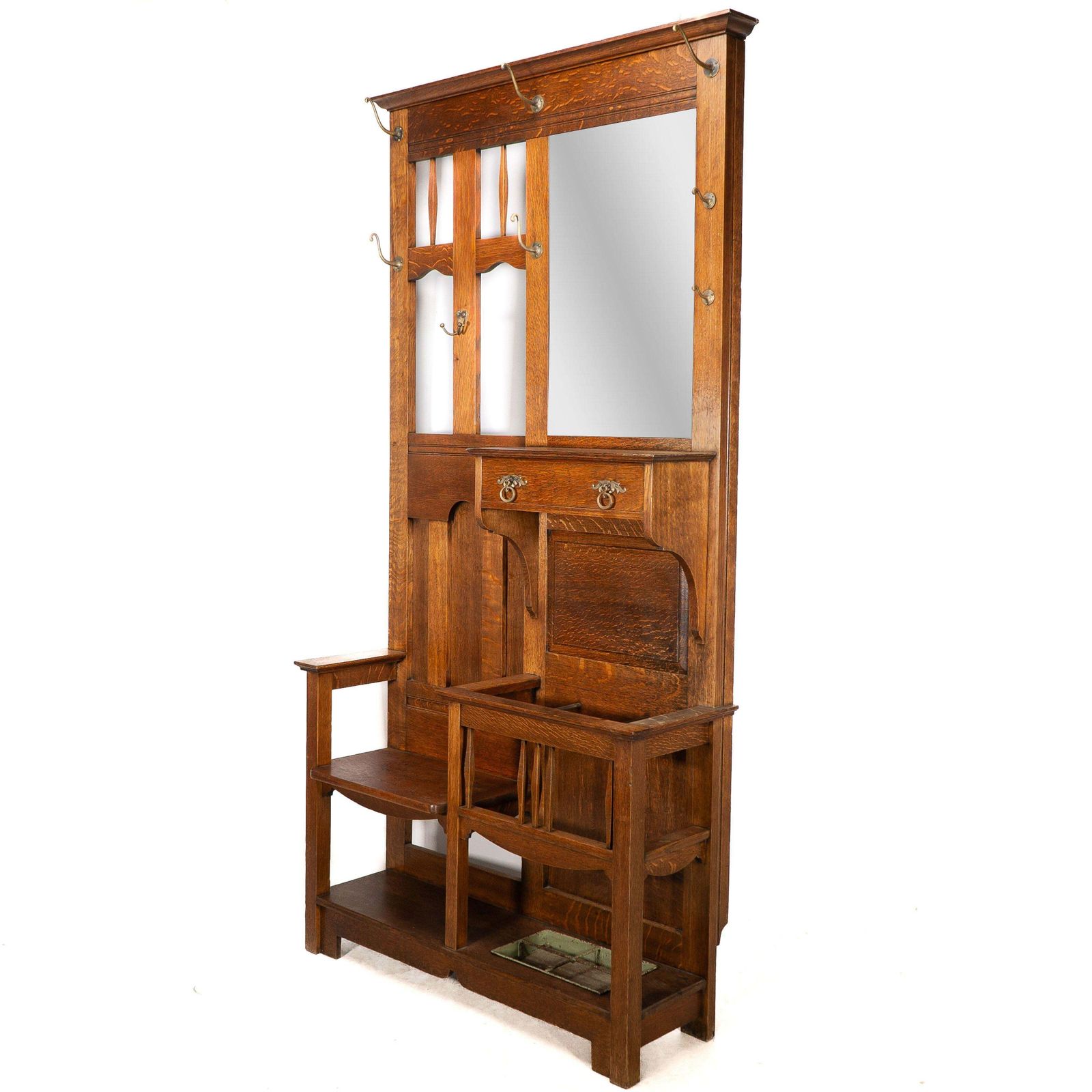 Shapland And Petter. A Good Arts And Crafts Oak Hall Stand photo furniture