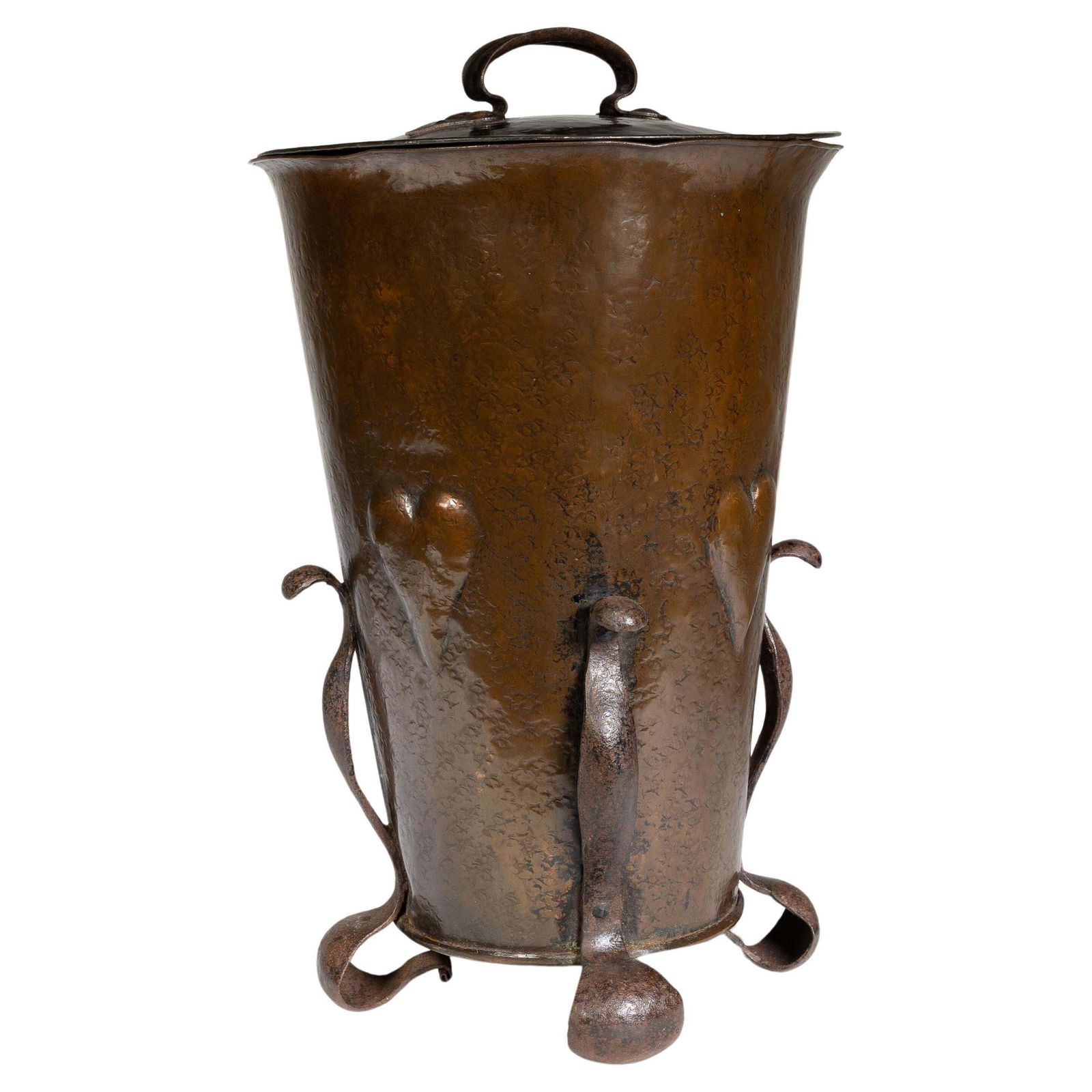 An Arts And Crafts Brass Coal Bucket