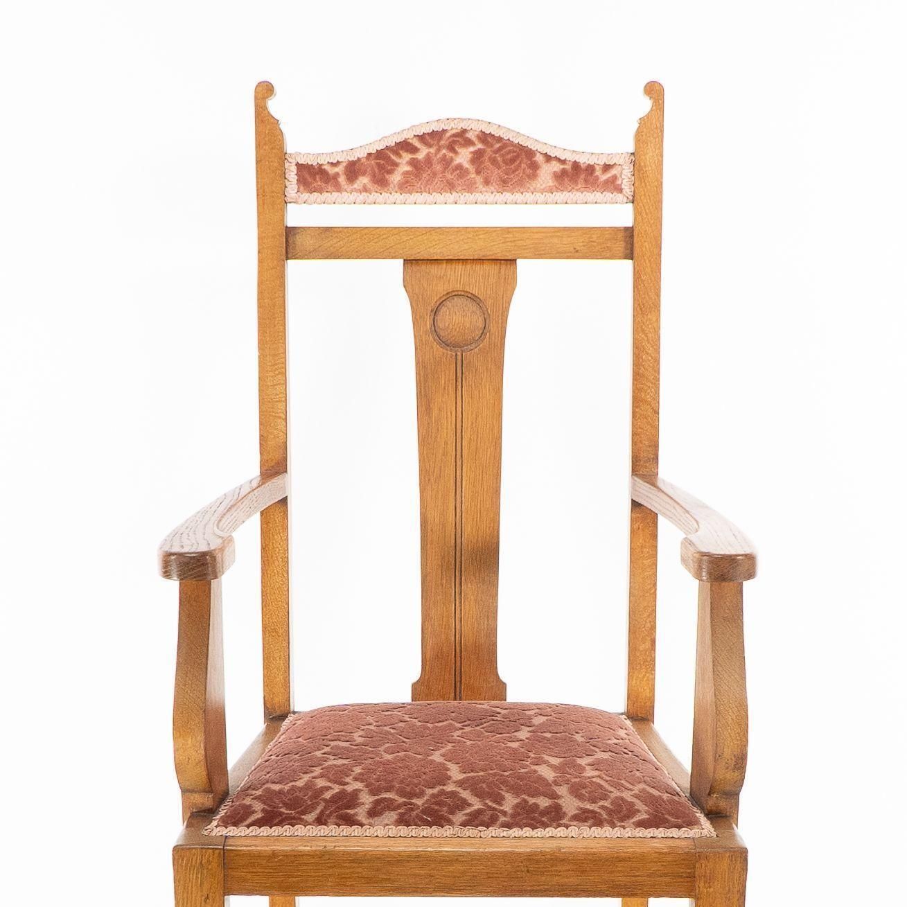 photo for sale Wylie And Lochhead Glasgow. A Set Of Six Arts And Crafts Oak Dining Chairs