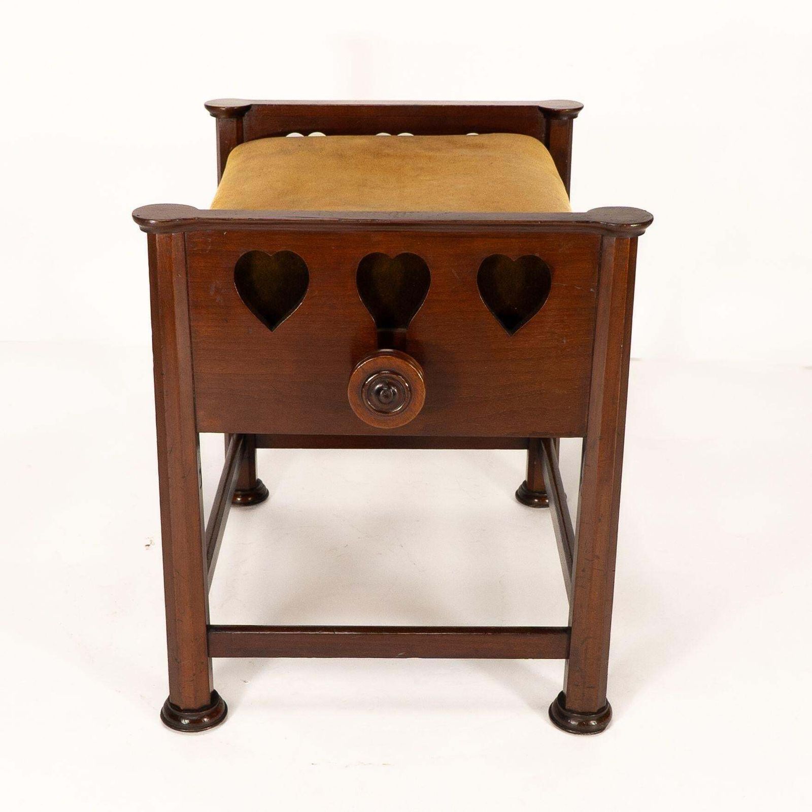 J S Henry In The Style Of Voysey. An Arts & Crafts Walnut Adjustable Piano Stool photo for sale