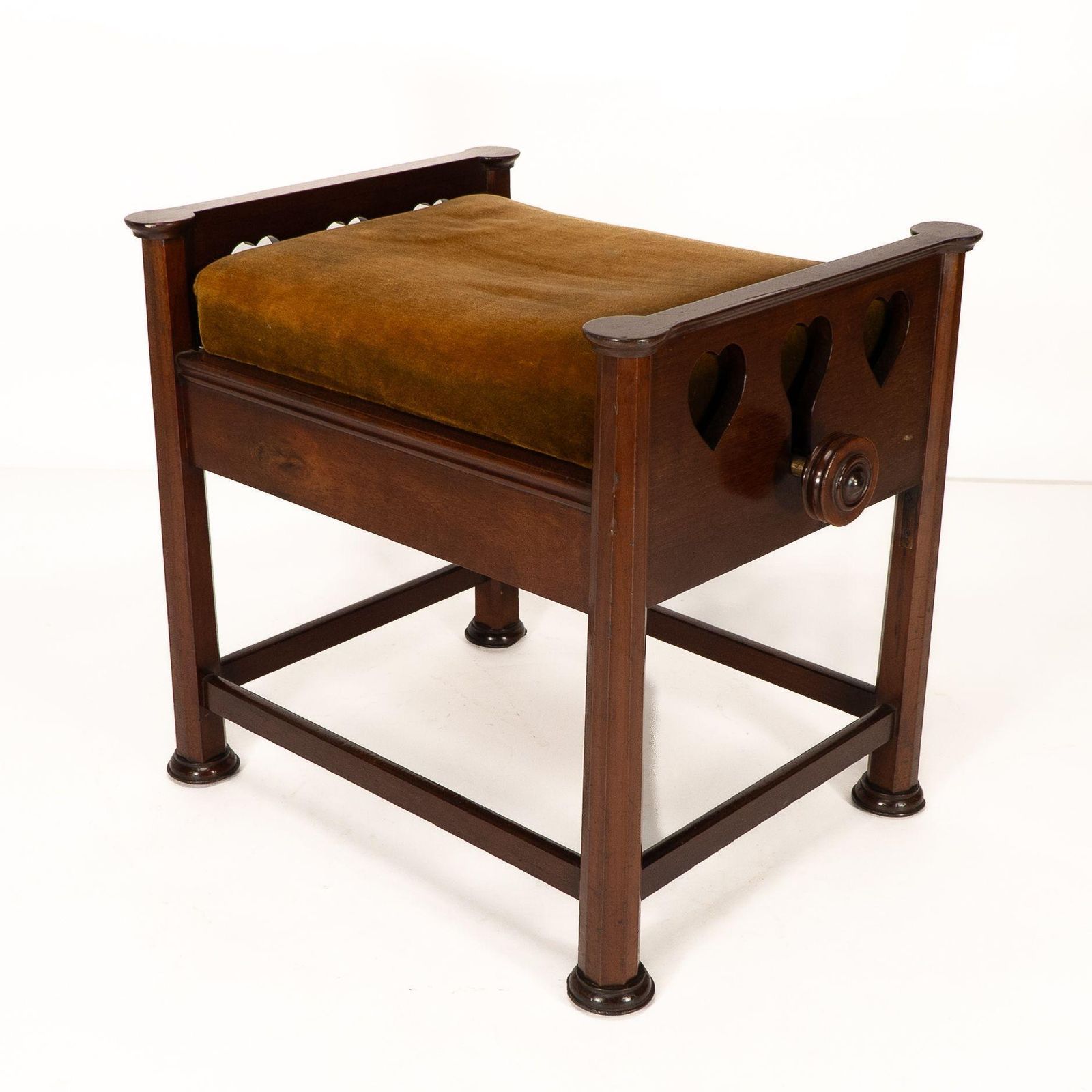J S Henry In The Style Of Voysey. An Arts & Crafts Walnut Adjustable Piano Stool photo Furniture