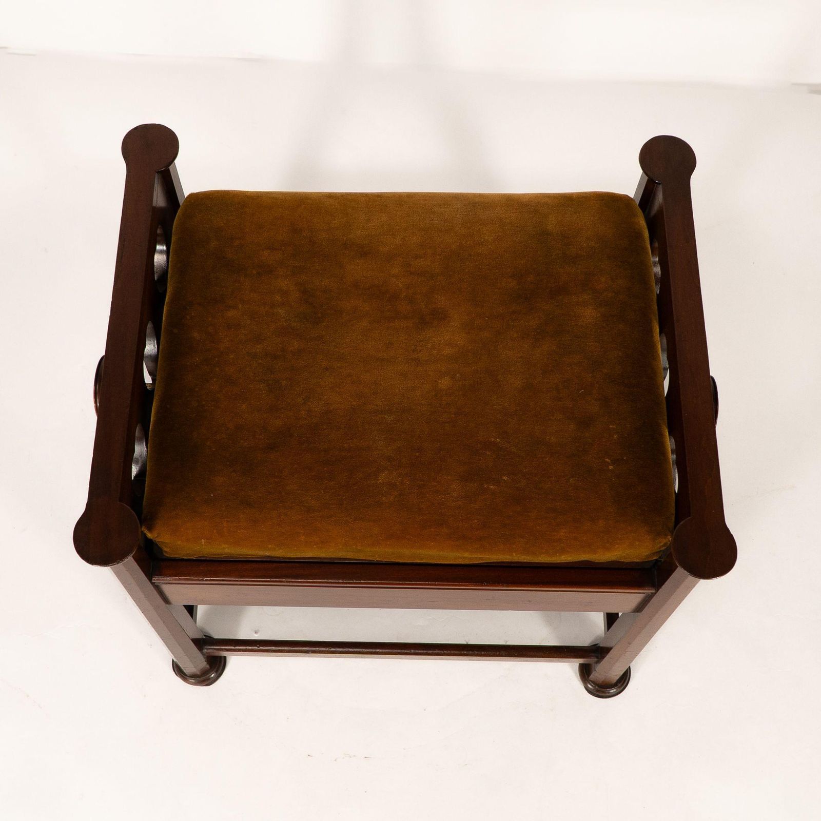 photo furniture J S Henry In The Style Of Voysey. An Arts & Crafts Walnut Adjustable Piano Stool