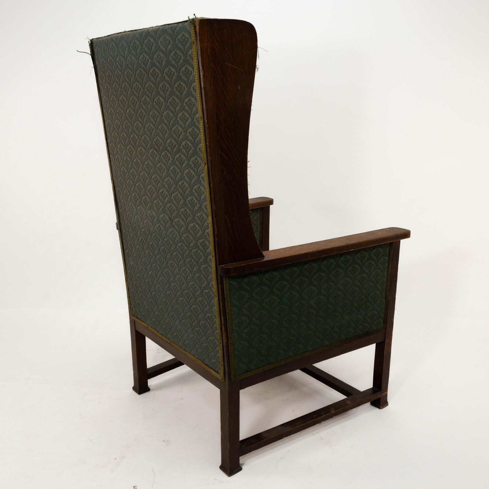 photo for sale Walter Skull Of High Wycombe. Arts & Crafts Oak Armchair With Chequer Inlays