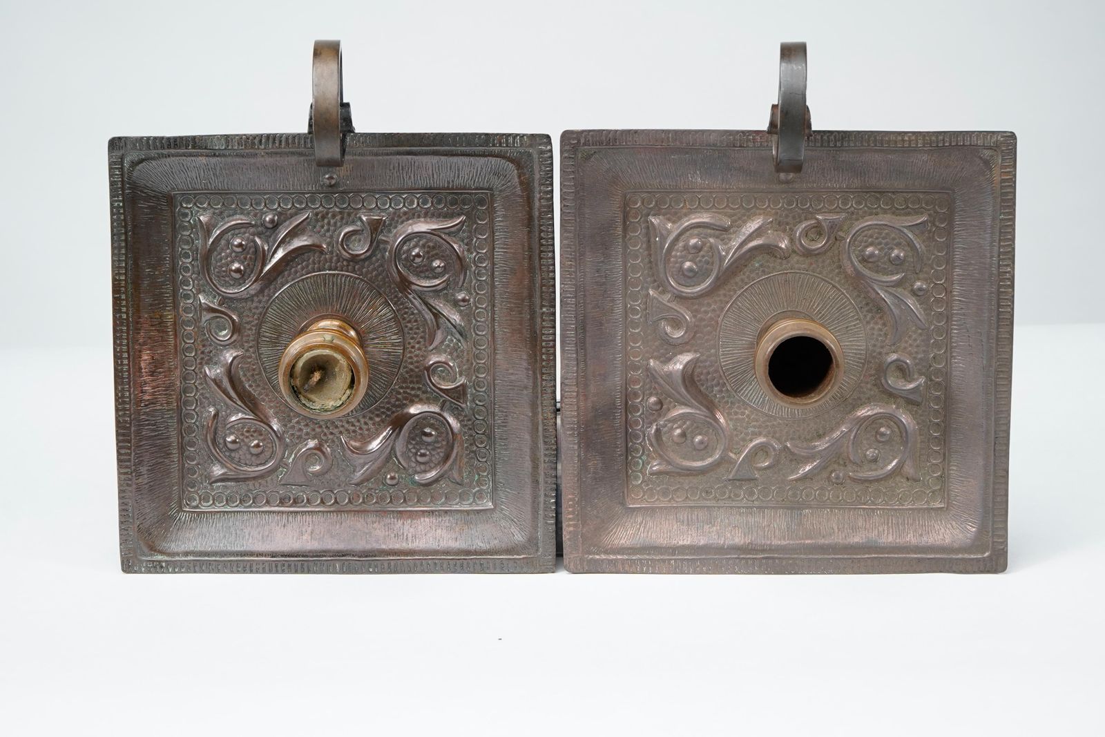Benham And Froud London. A Pair Of Arts And Crafts Copper Night Candle Holders photo Home Decor