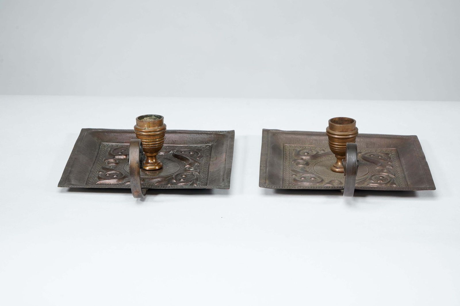 Benham And Froud London. A Pair Of Arts And Crafts Copper Night Candle Holders photo 1400.0