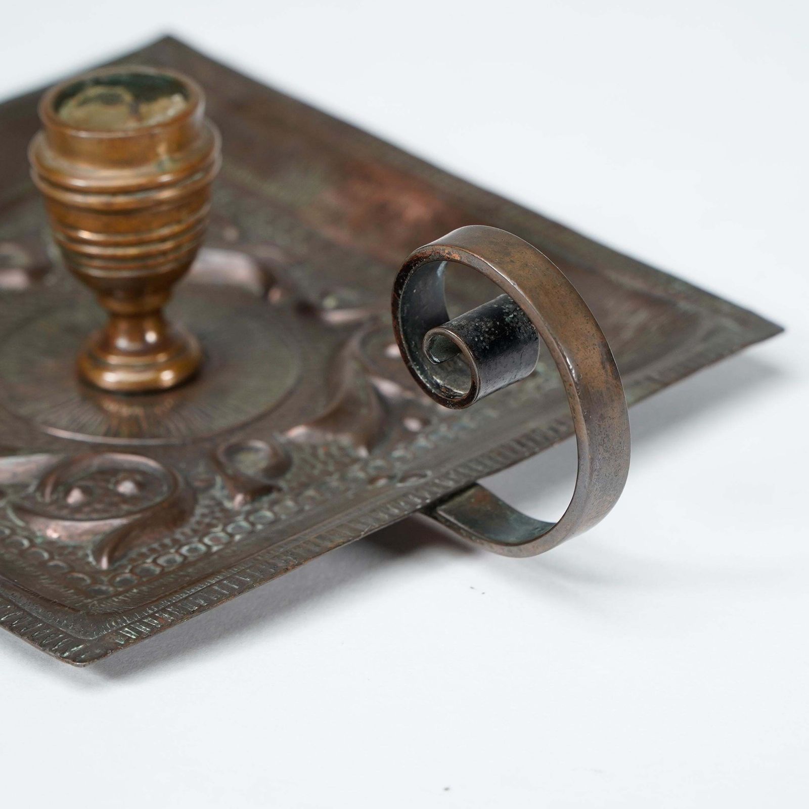 photo vintage Benham And Froud London. A Pair Of Arts And Crafts Copper Night Candle Holders