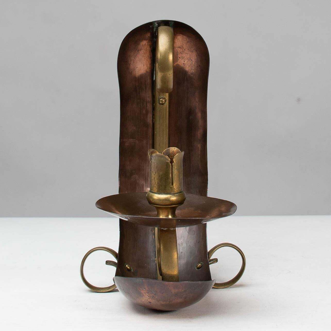 Benham & Froud English Arts & Crafts Copper & Brass Night Light Or Candle Holder photo furniture