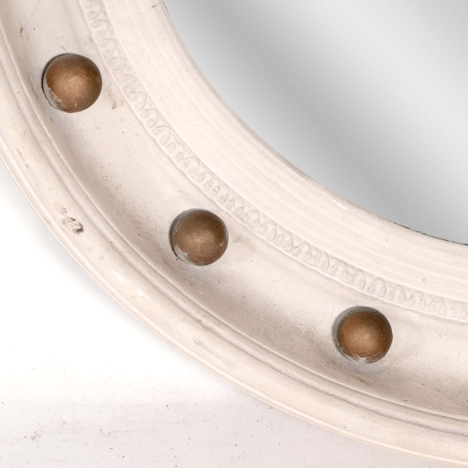 photo furniture A Regency Style Circular Convex Mirror With Ball And Ribbon Decoration