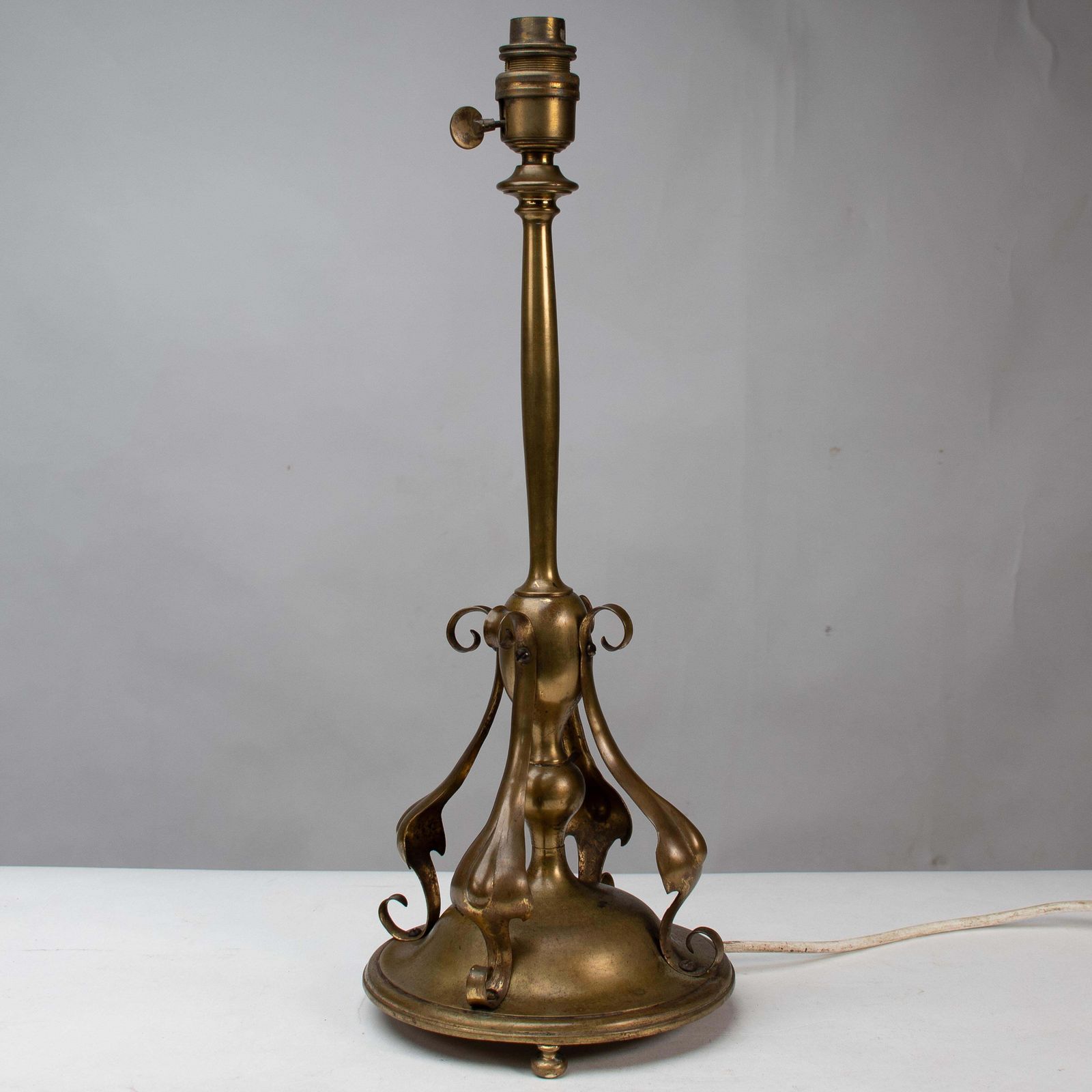 An Arts And Crafts Brass Table Lamp In The Style Of C F A Voysey photo vintage