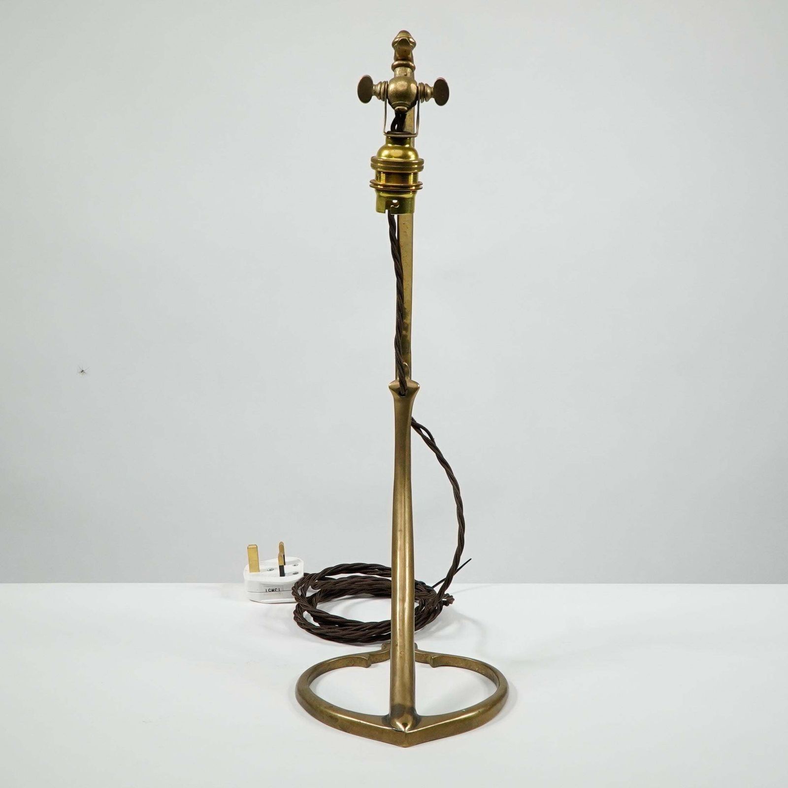 Was Benson. A Pair Of Tall Swan Necked Table Lamps With Heart Shaped Base photo vinterior