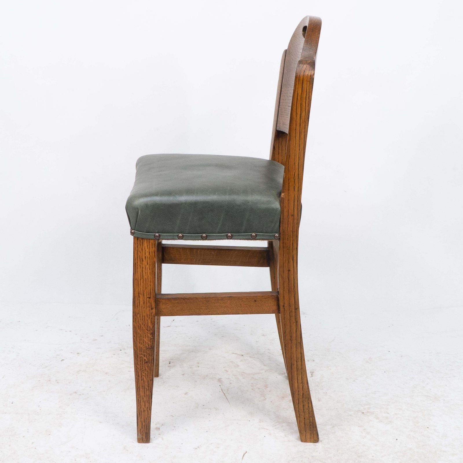 William Birch. An Arts & Crafts High Seat Music Chair With Leather Seat photo Furniture