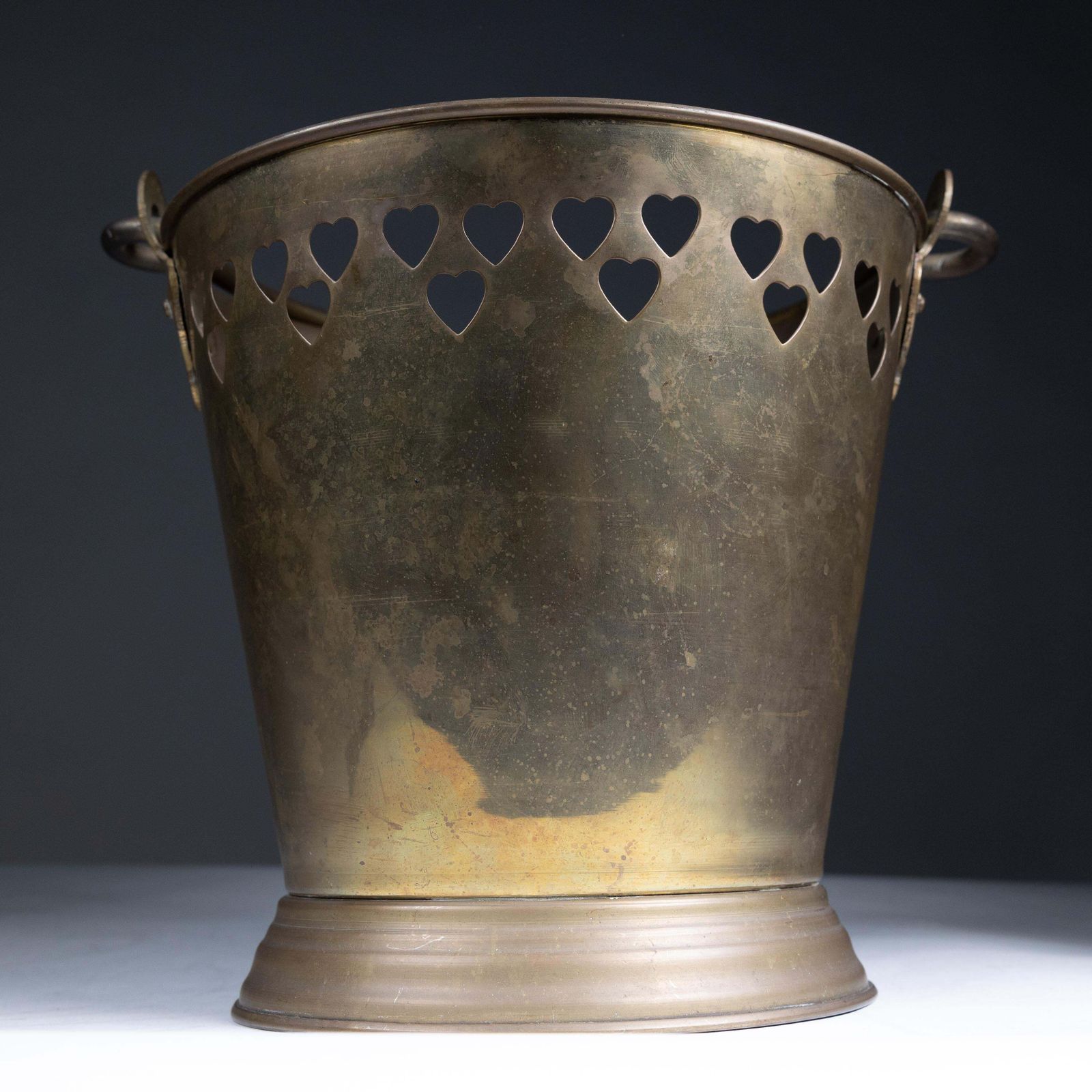 photo buy An Arts & Crafts Brass Champagne Bucket With Pierced Voysey Style Heart Decor