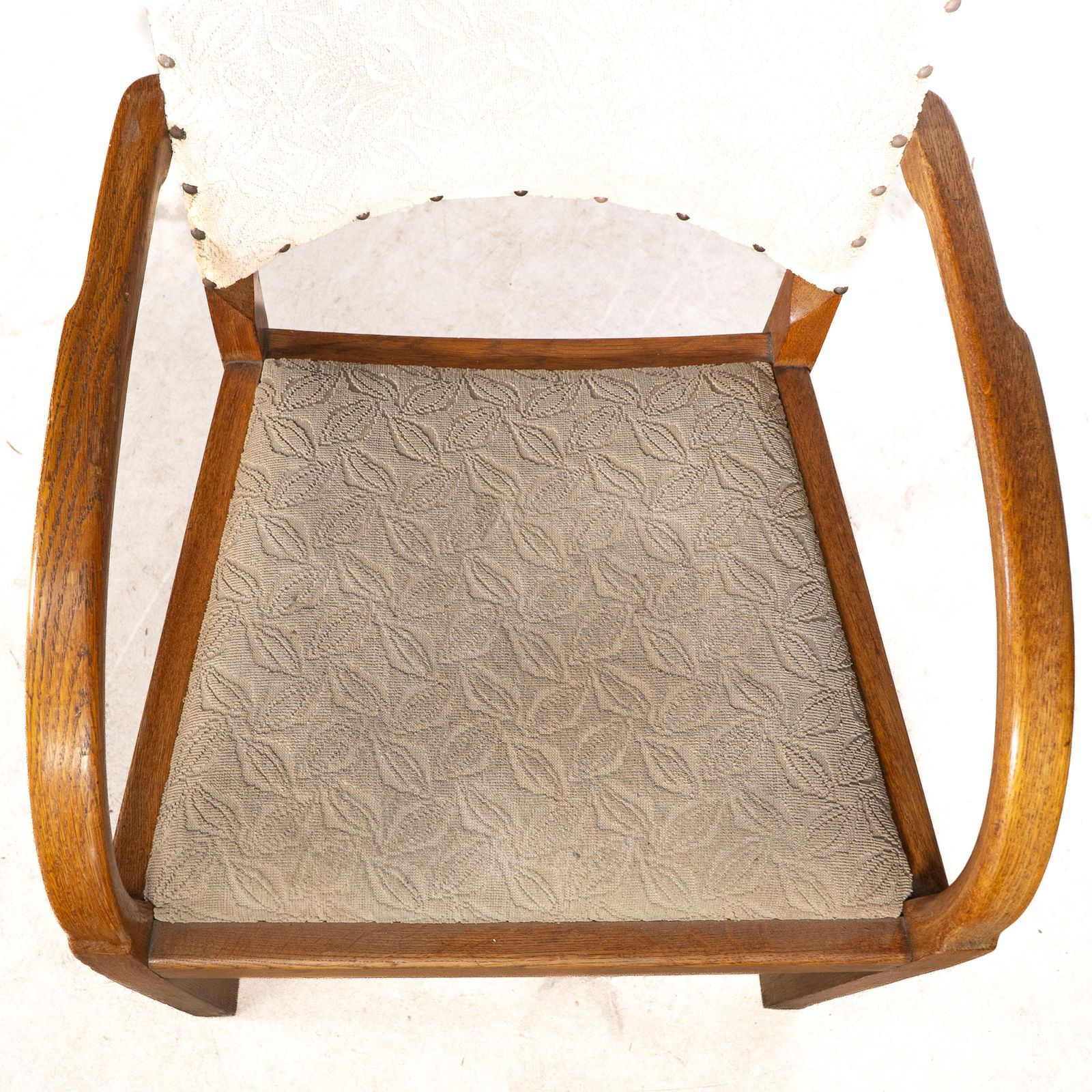 2447.0 Heals. Four Art Deco Oak Armchairs With Shaped Backrests & Rounded Arms photo