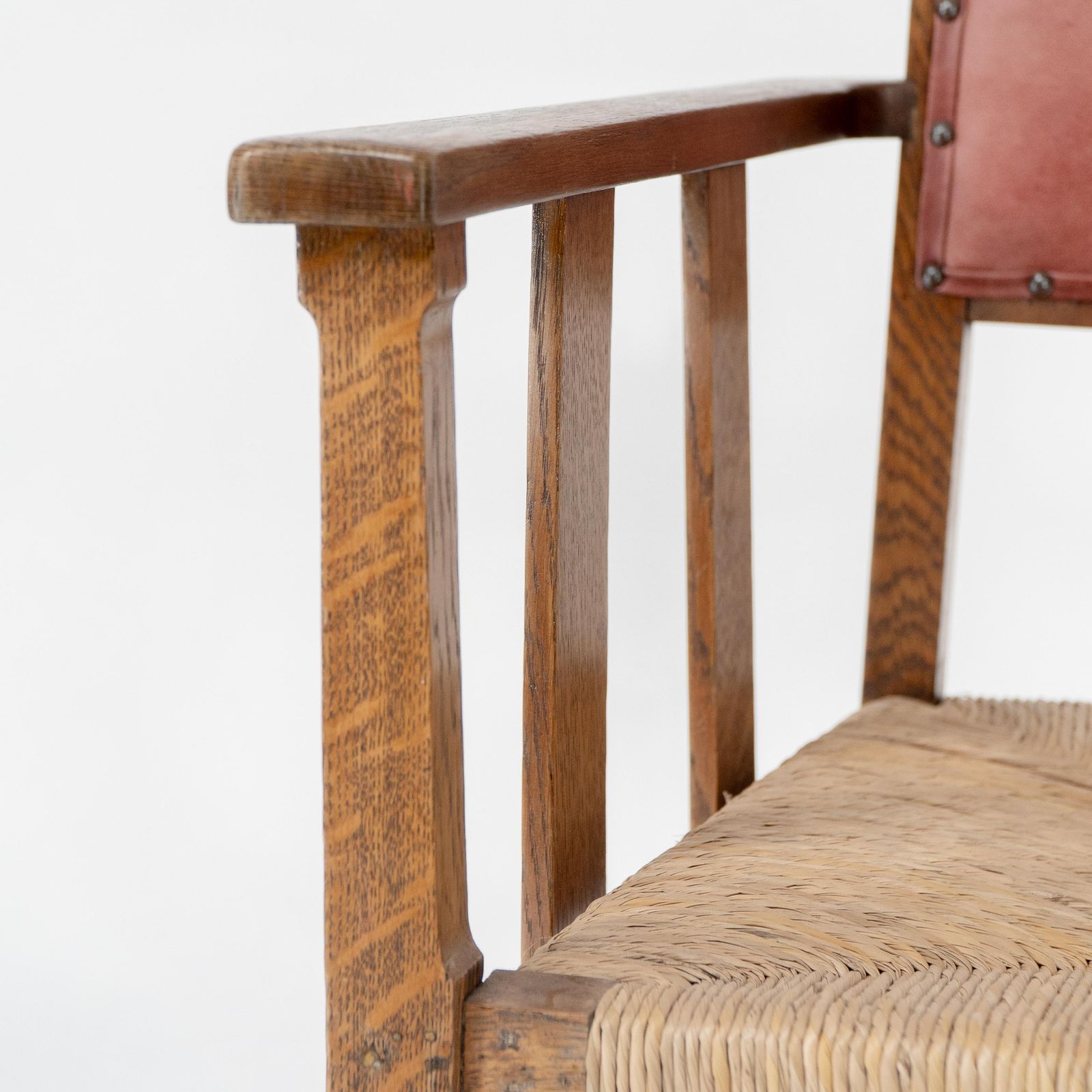 Liberty & Co. An Arts & Crafts Rush Seat Armchair With A Shaped Back photo buy