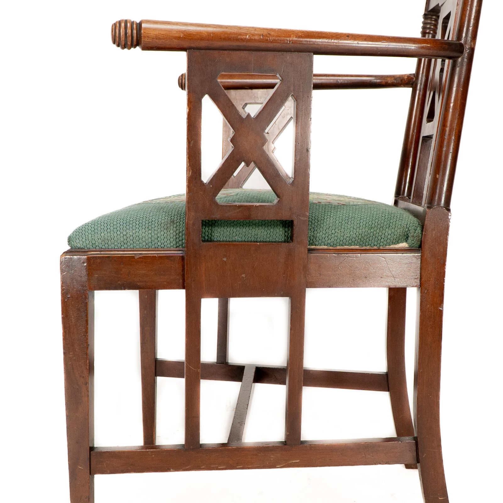photo buy William Birch. An Aesthetic Movement Walnut Armchair With Turned Ball Finials