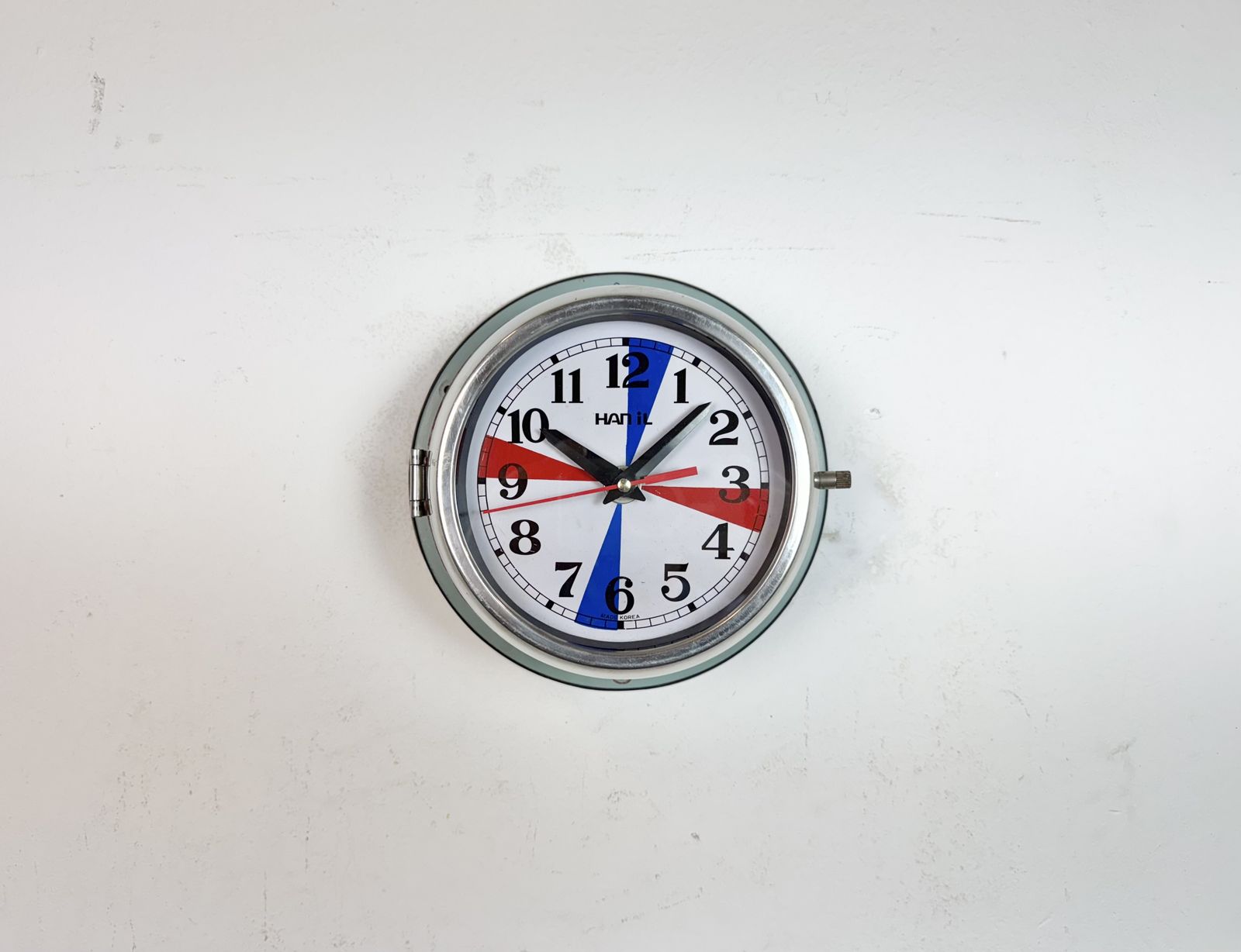 Vintage Blue Hanil Maritime Wall Clock, 1980s photo for sale