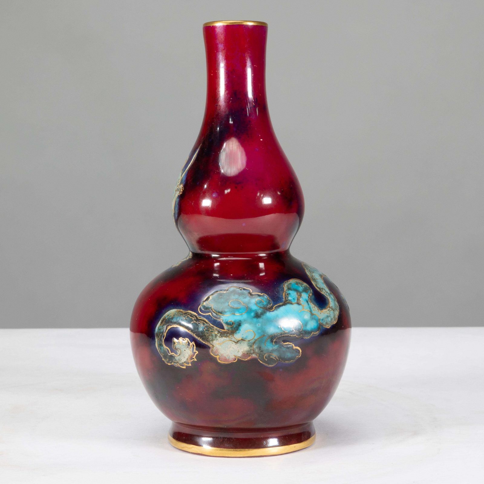 Bernard Moore. A Red Flambe Vase Decorated With A Dragon In The Japanese Style. photo 1836.0