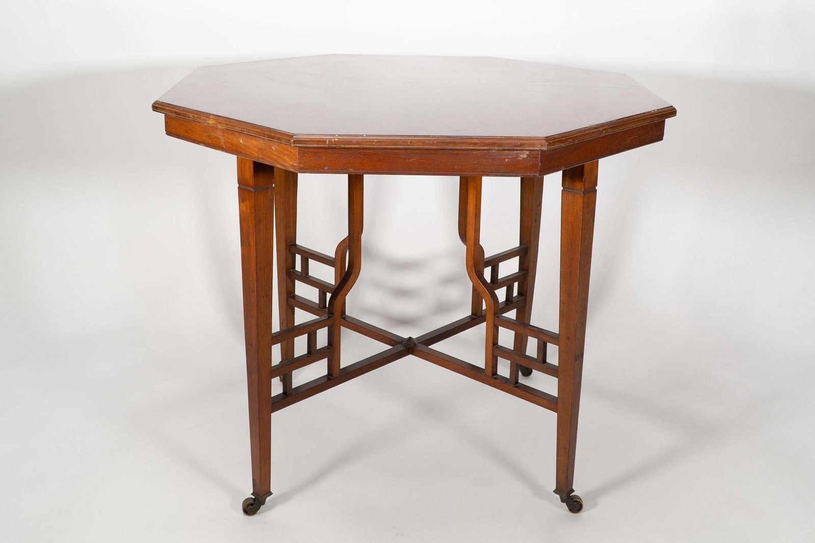 Lambs Of Manchester. Anglo Japanese Mahogany Octagonal Centre Table Godwin Style photo buy
