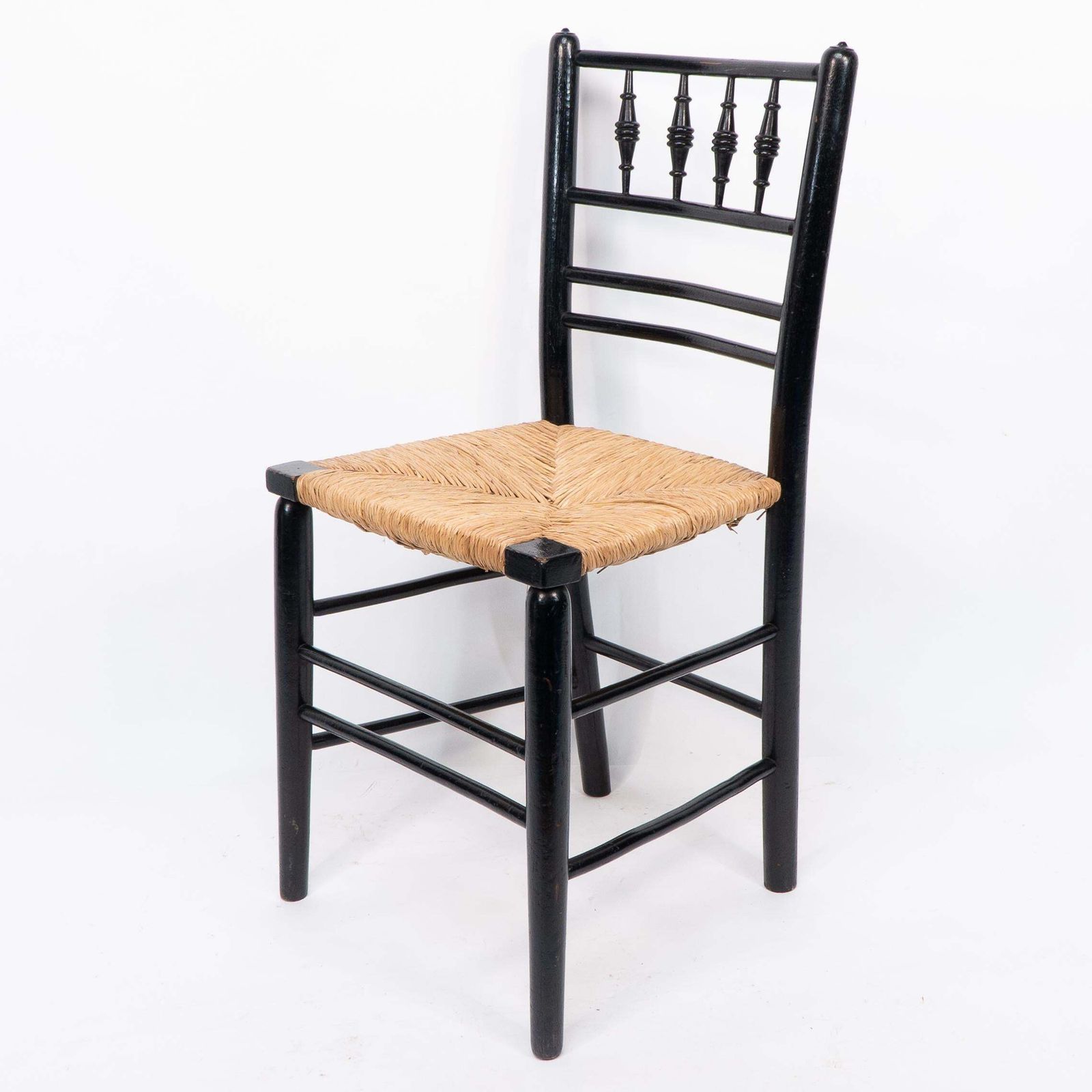 Morris & Co Attr To Philip Webb. Aesthetic Movement Pair Rush Seat Sussex Chairs photo Furniture