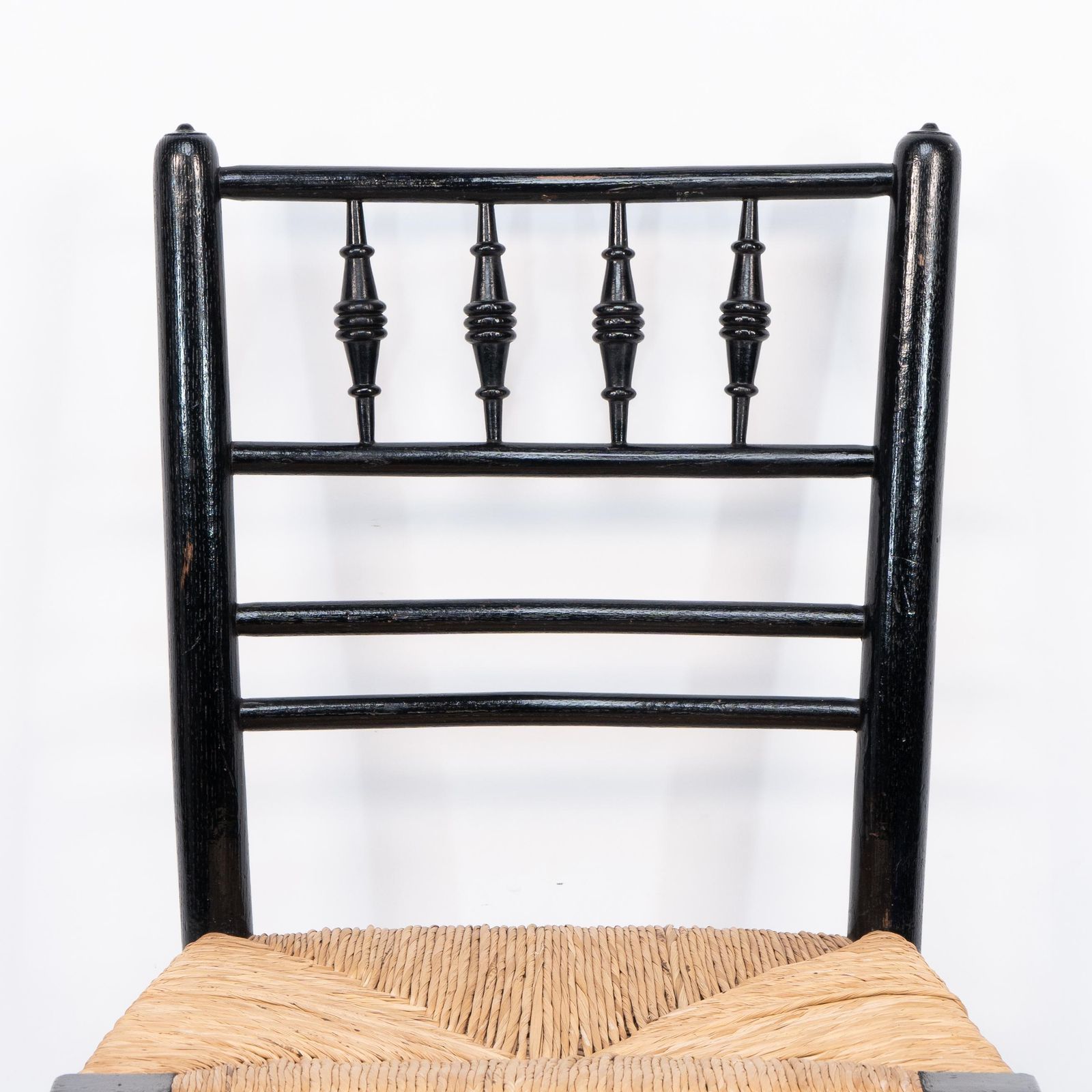 Morris & Co Attr To Philip Webb. Aesthetic Movement Pair Rush Seat Sussex Chairs photo vintage
