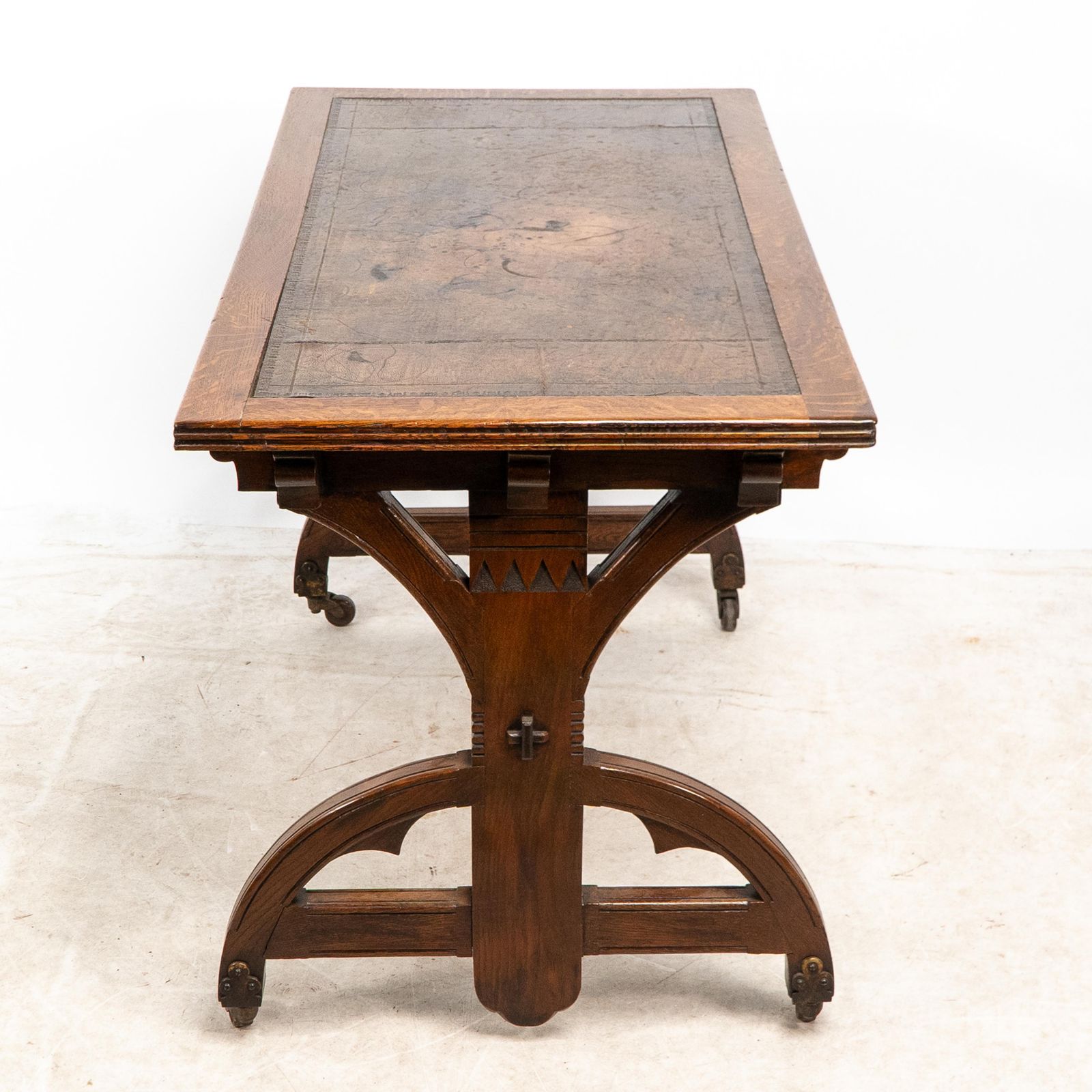 Bruce Talbert Attributed For Cox & Sons. A Good Period Gothic Revival Oak Desk photo 12237.0