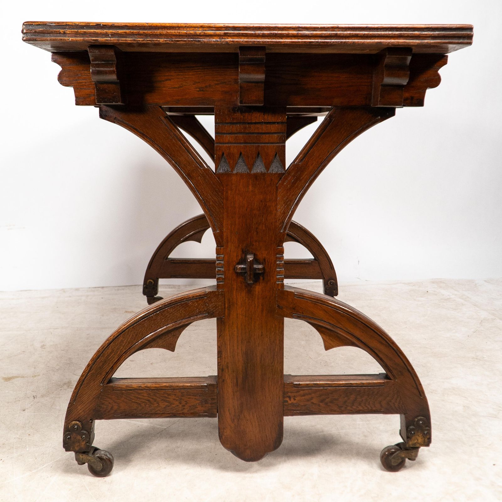 photo furniture Bruce Talbert Attributed For Cox & Sons. A Good Period Gothic Revival Oak Desk