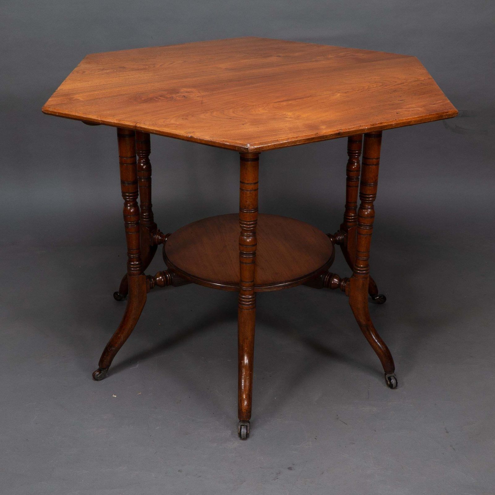Collinson & Lock Attributed. An Aesthetic Movement Walnut Octagonal Center Table photo Furniture
