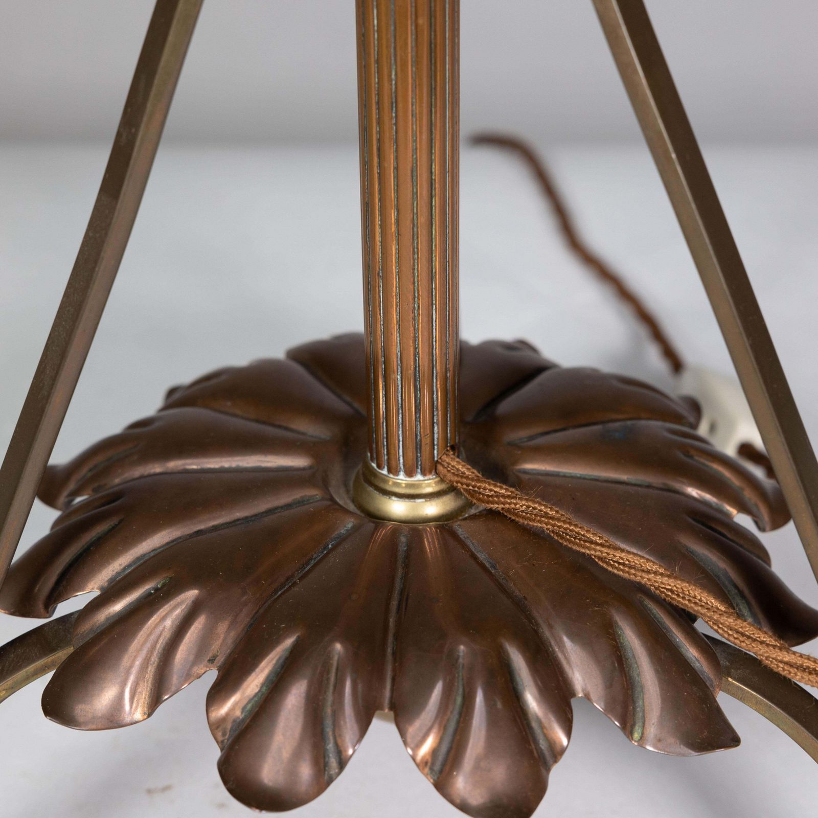 photo vinterior Was Benson. An Arts And Crafts Telescopic Adjustable Copper And Brass Table Lamp