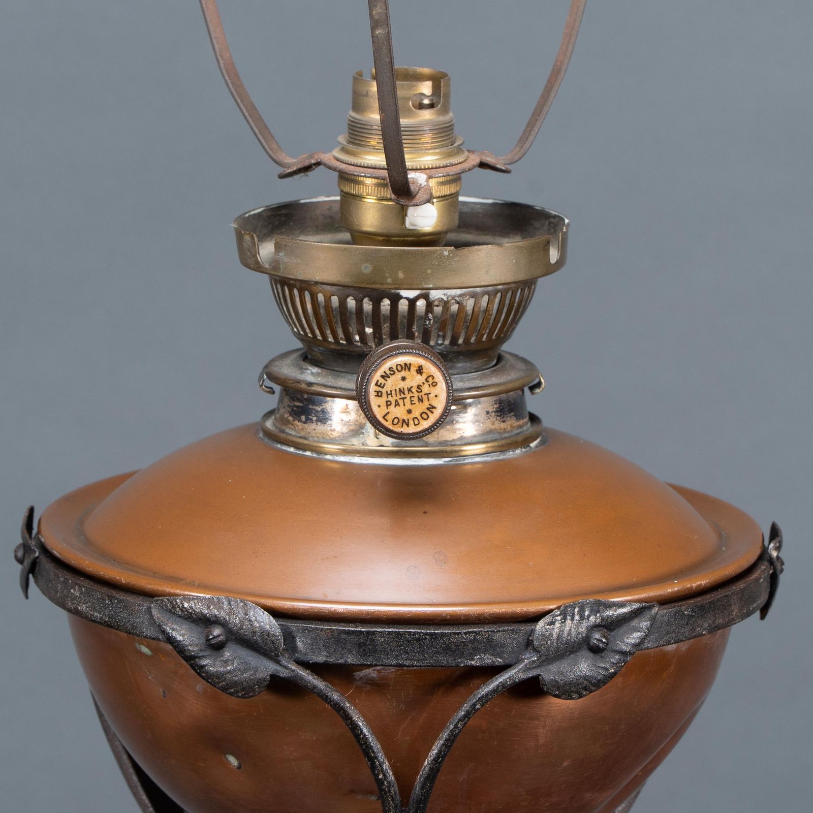 photo for sale Was Benson. An Extremely Rare Arts & Crafts Iron Telescopic Standard Floor Lamp