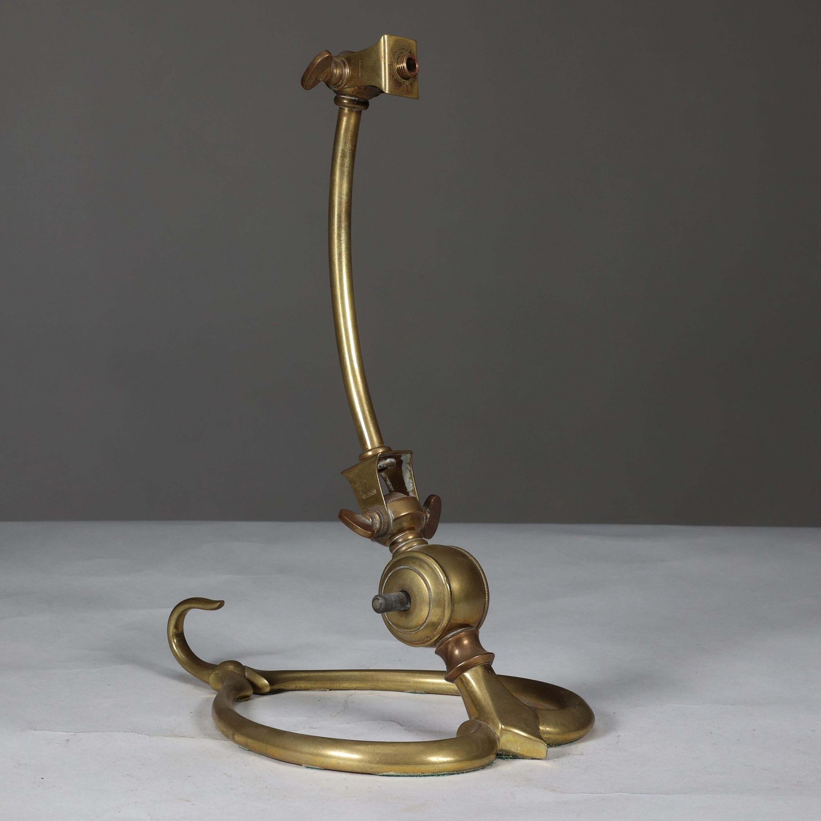 Was Benson. A Pair Of Arts & Crafts Brass Table Lamps With Heart Shaped Bases photo vintage