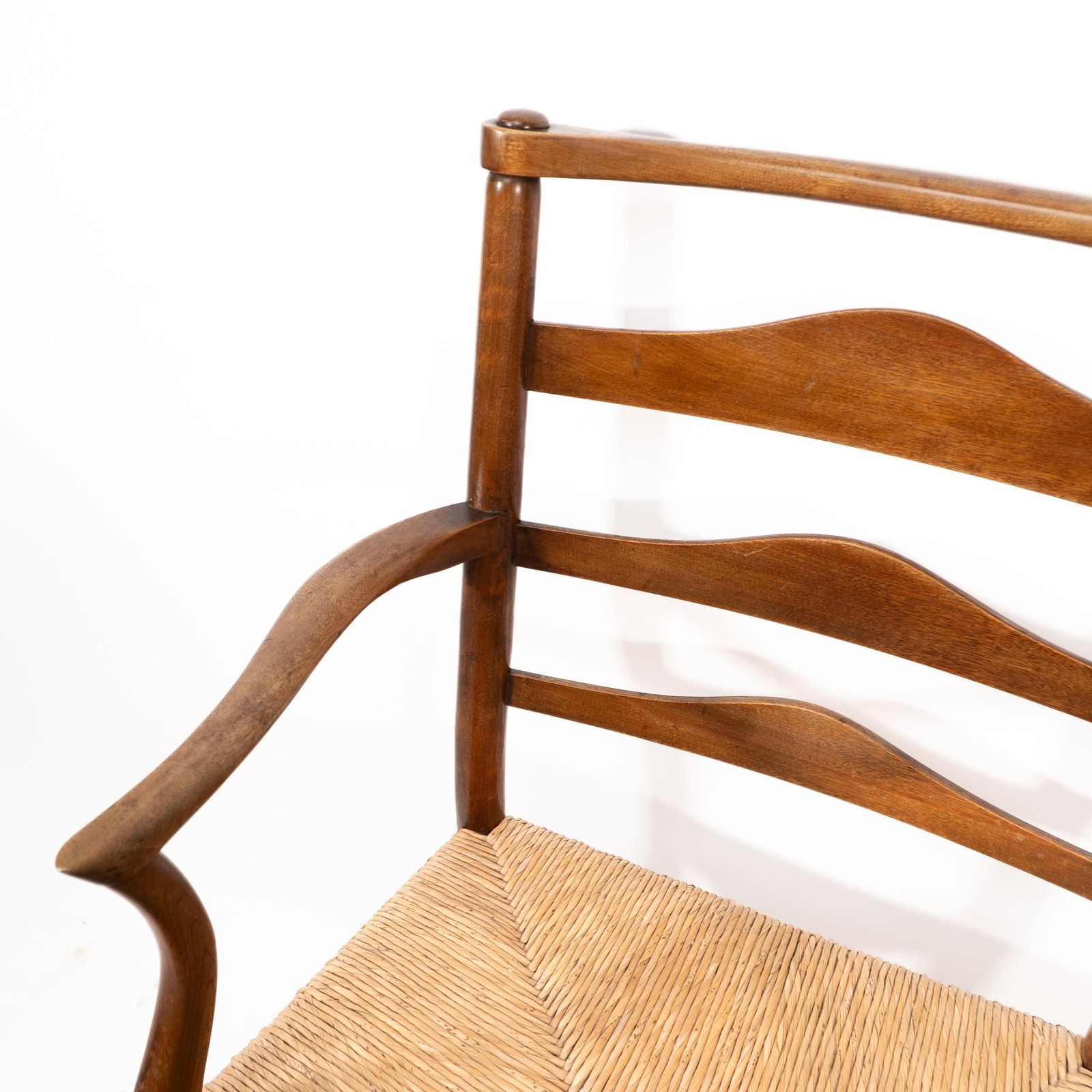photo furniture C R Ashbee. An Arts And Crafts Rush Seat Ladder Back Armchair
