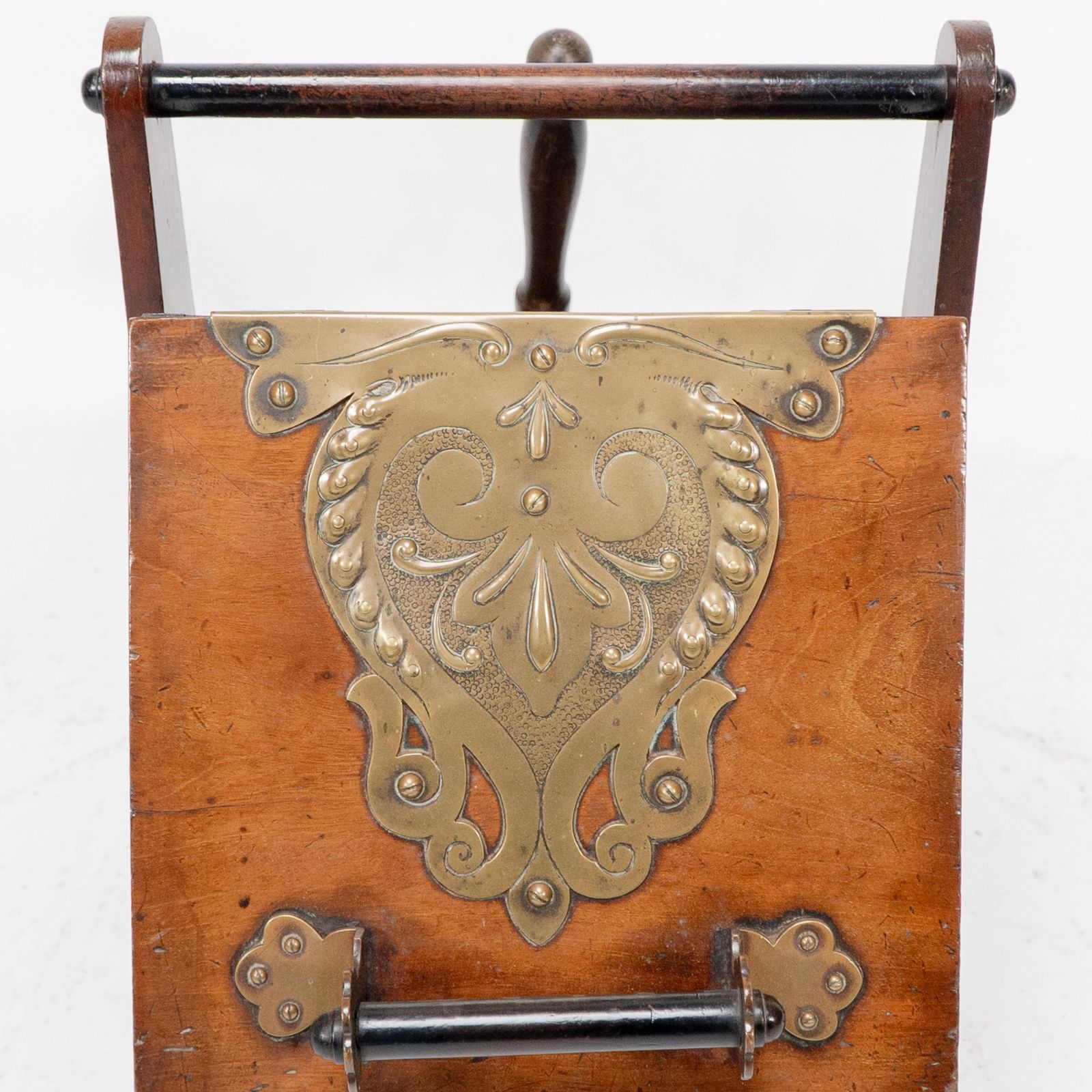 photo furniture DR C Dresser. An Aesthetic Movement Walnut Coal Box With Stylized Brass Panels