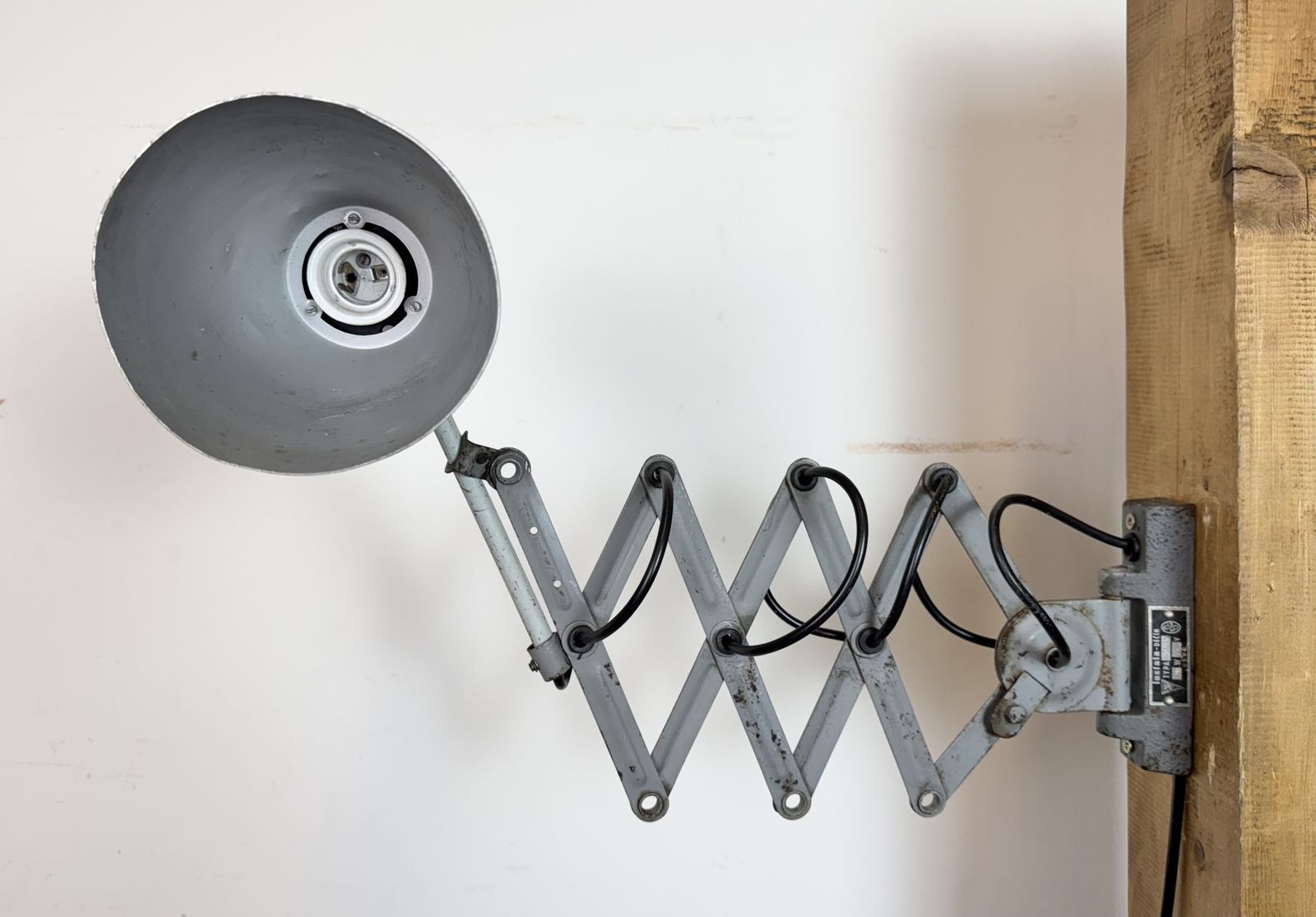 Industrial Grey Scissor Wall Lamp, 1960s photo 269.0
