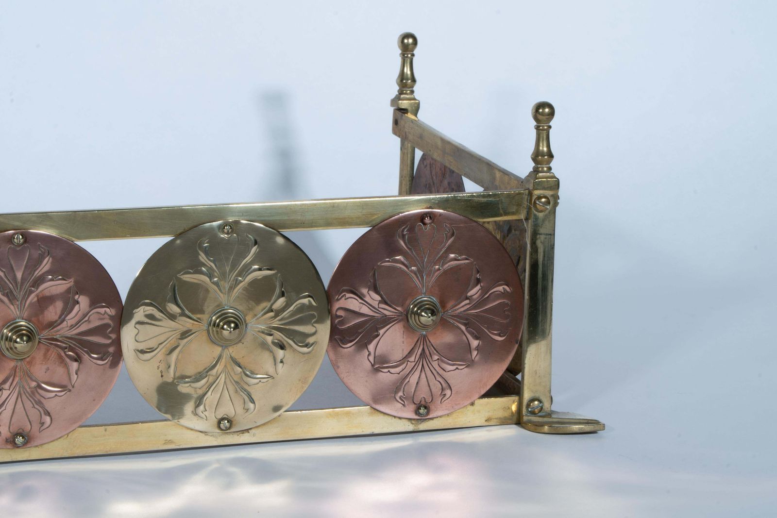 W A S Benson & Heywood Sumner. A Rare Arts & Crafts Brass & Copper Fire Fender. photo buy