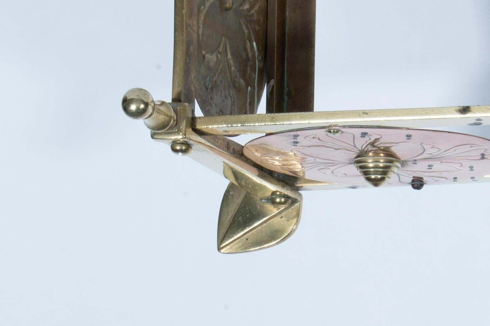 12500.0 W A S Benson & Heywood Sumner. A Rare Arts & Crafts Brass & Copper Fire Fender. photo