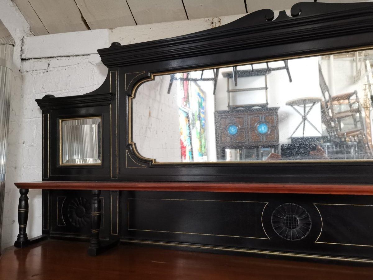 Aesthetic Movement Side Cabinet With Carved Panels Of Putti Putti Playing Music. photo for sale