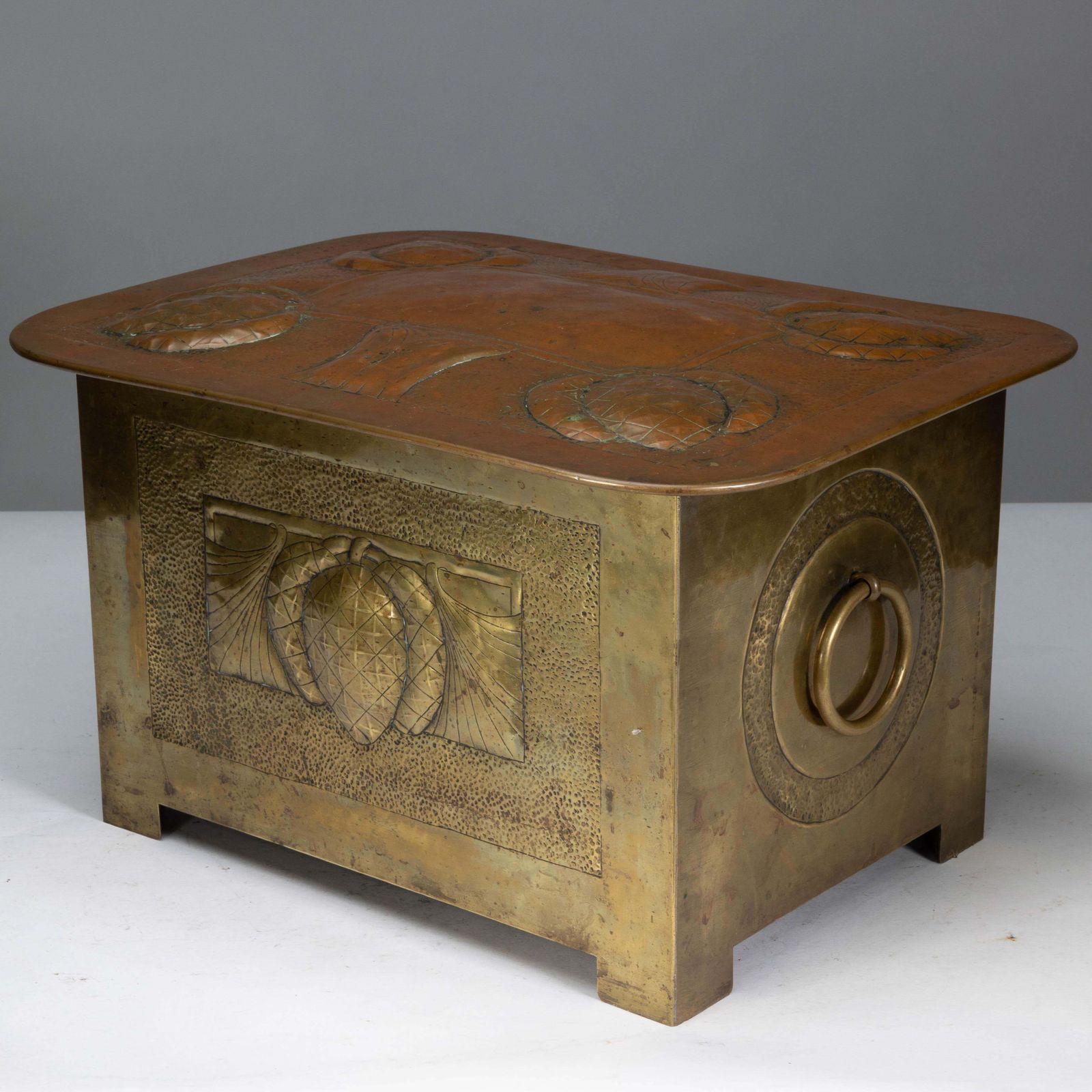 Margaret Gilmour School. Scottish Arts & Crafts Coal Box With Thistle Detail photo Home Fixtures