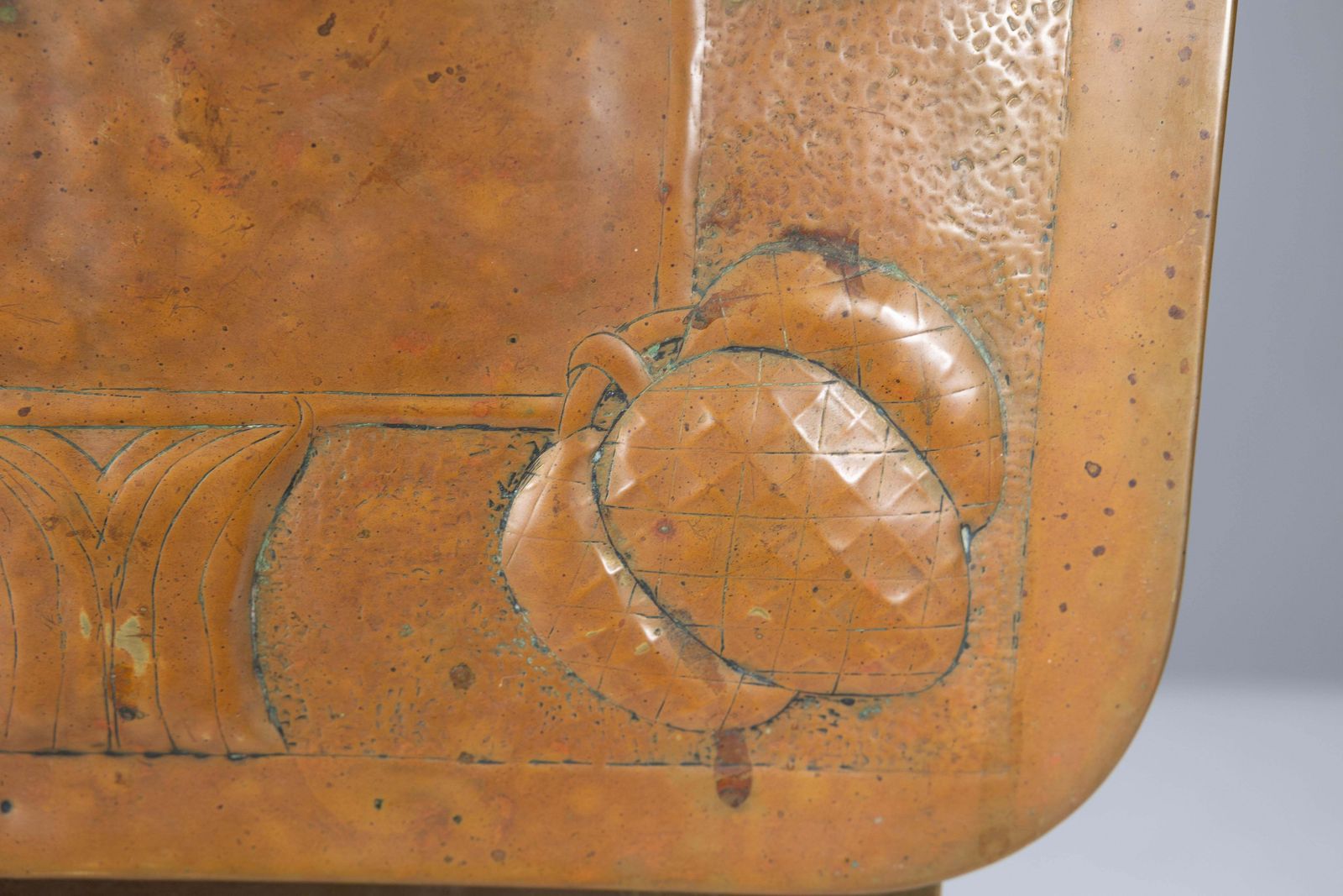 Home Fixtures Margaret Gilmour School. Scottish Arts & Crafts Coal Box With Thistle Detail photo