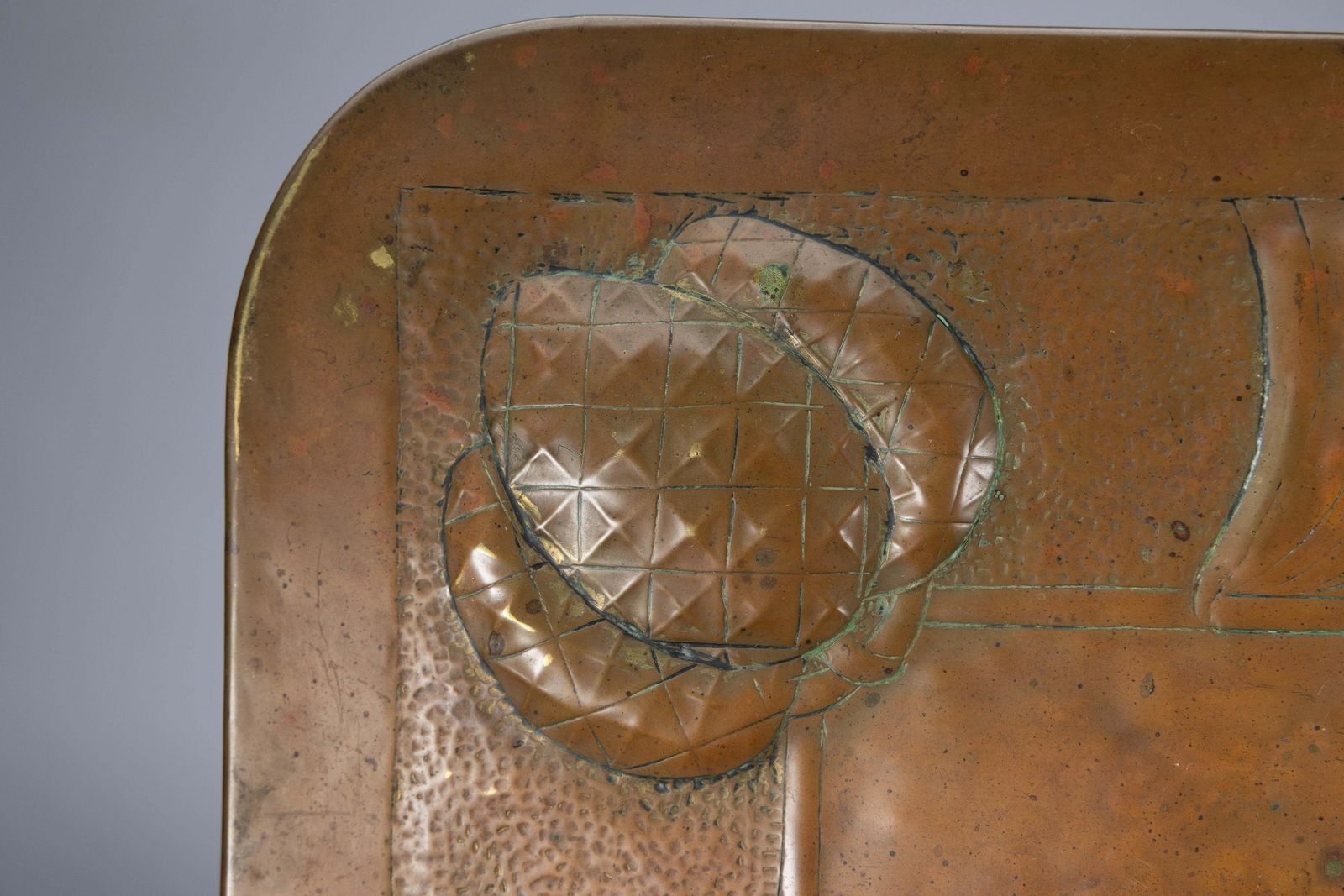 1530.0 Margaret Gilmour School. Scottish Arts & Crafts Coal Box With Thistle Detail photo