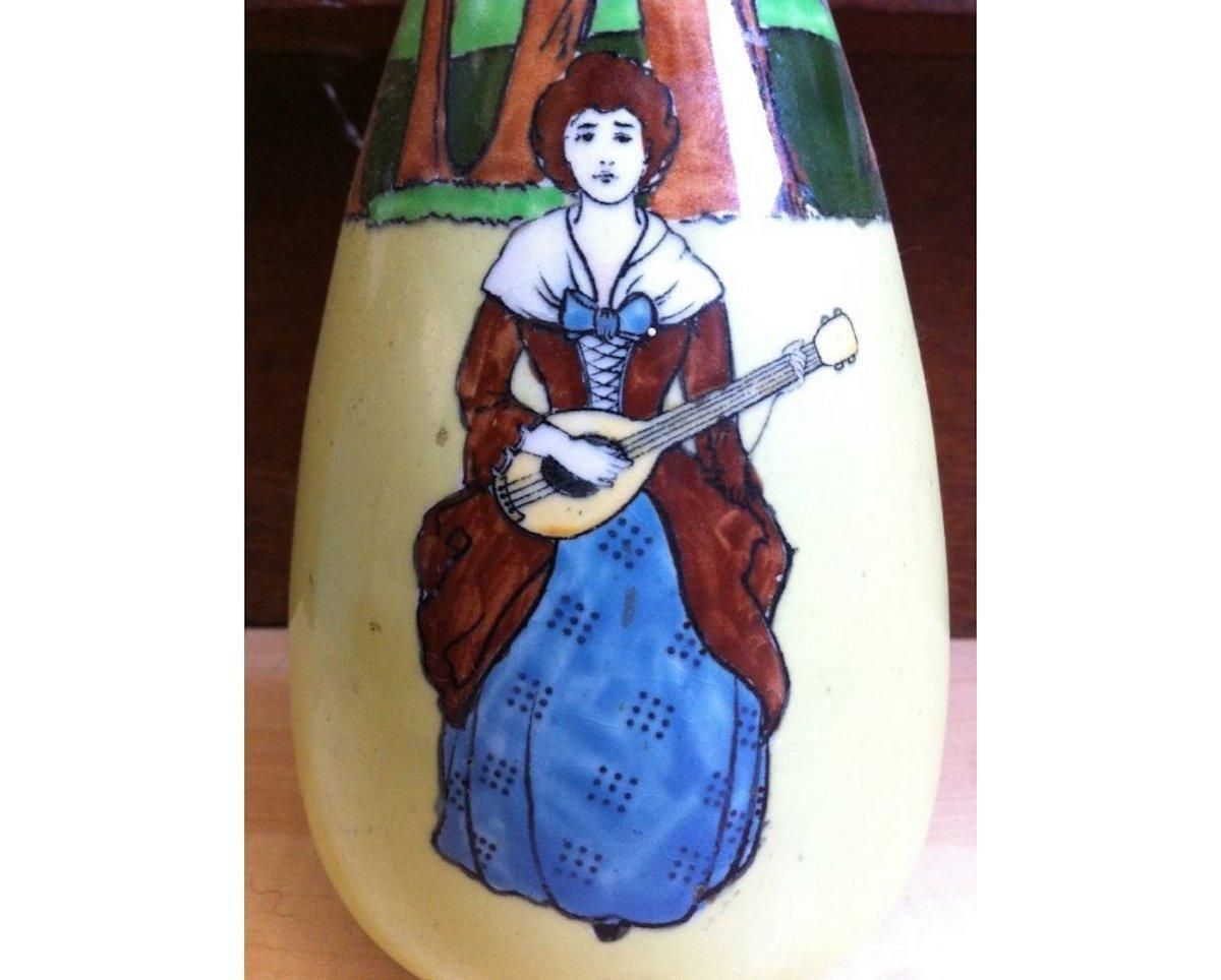 Wardle & Co Arts & Crafts Stuart Vase Depicting A Medieval Maiden Playing A Lute photo furniture