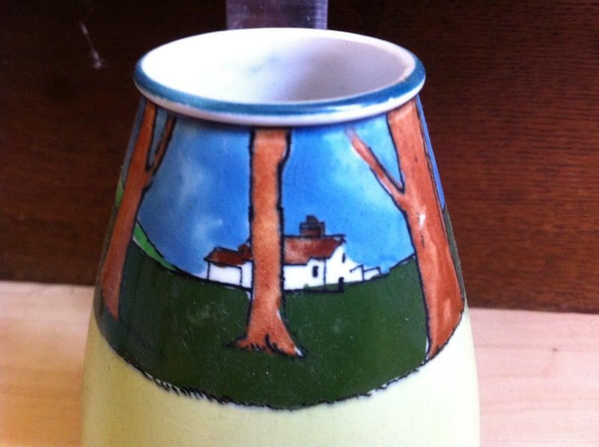 Wardle & Co Arts & Crafts Stuart Vase Depicting A Medieval Maiden Playing A Lute photo Home Decor