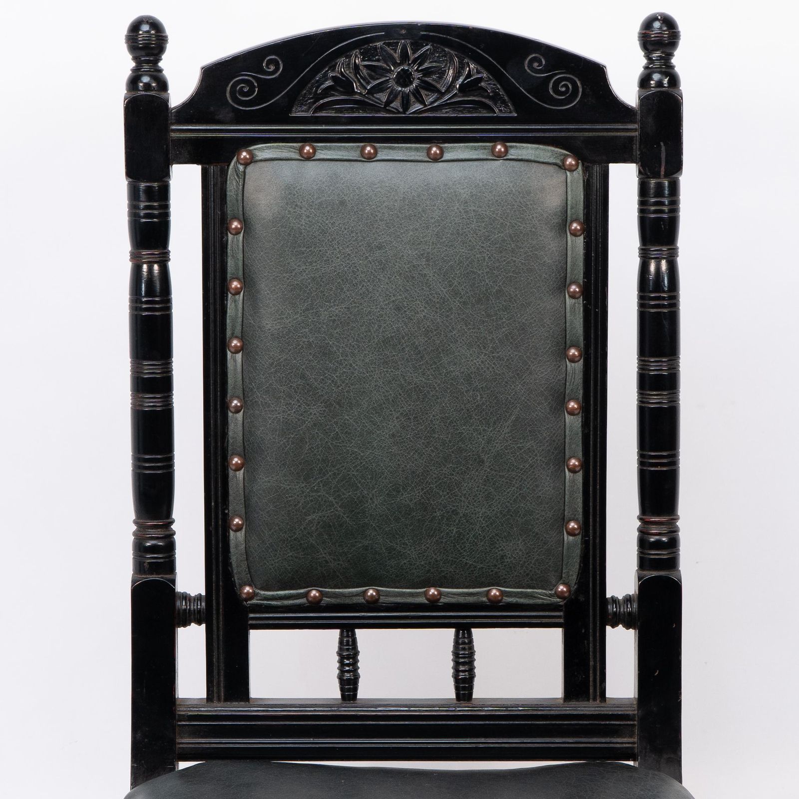 Gregory & Co. An Aesthetic Movement Nursing Chair With Stylized Carved Sunflower photo vinterior