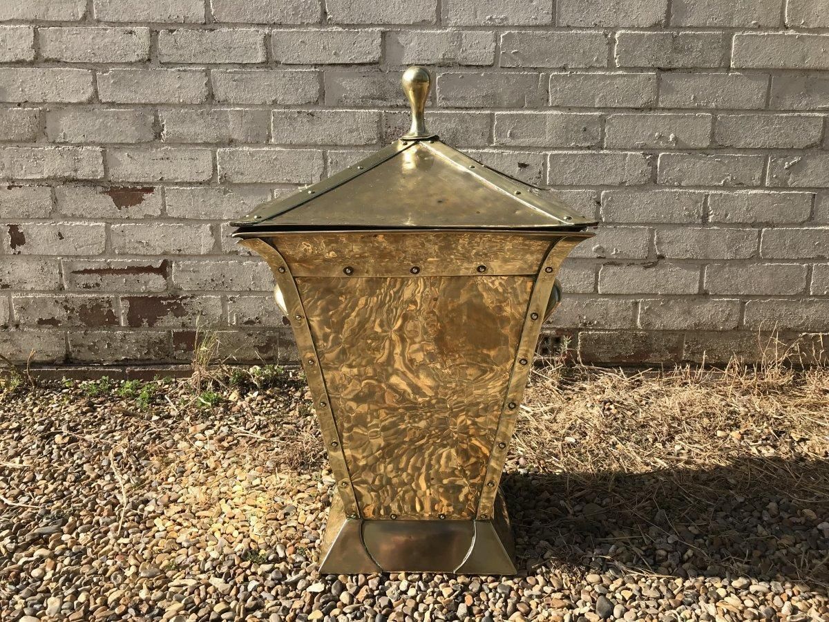 photo for sale Birmingham Guild Of Handicraft, Attributed, An Art & Crafts, Brass Coal Bucket.