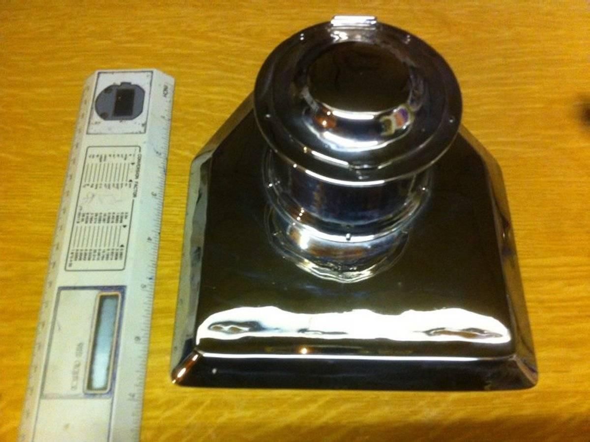 Jesson Birkett & Co, Stamped With Monogram. Arts & Crafts Silver Plated Inkwell photo for sale